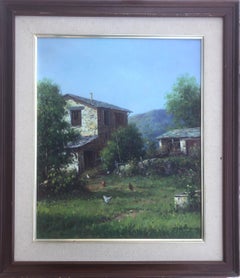 Masía catalana España óleo sobre lienzo