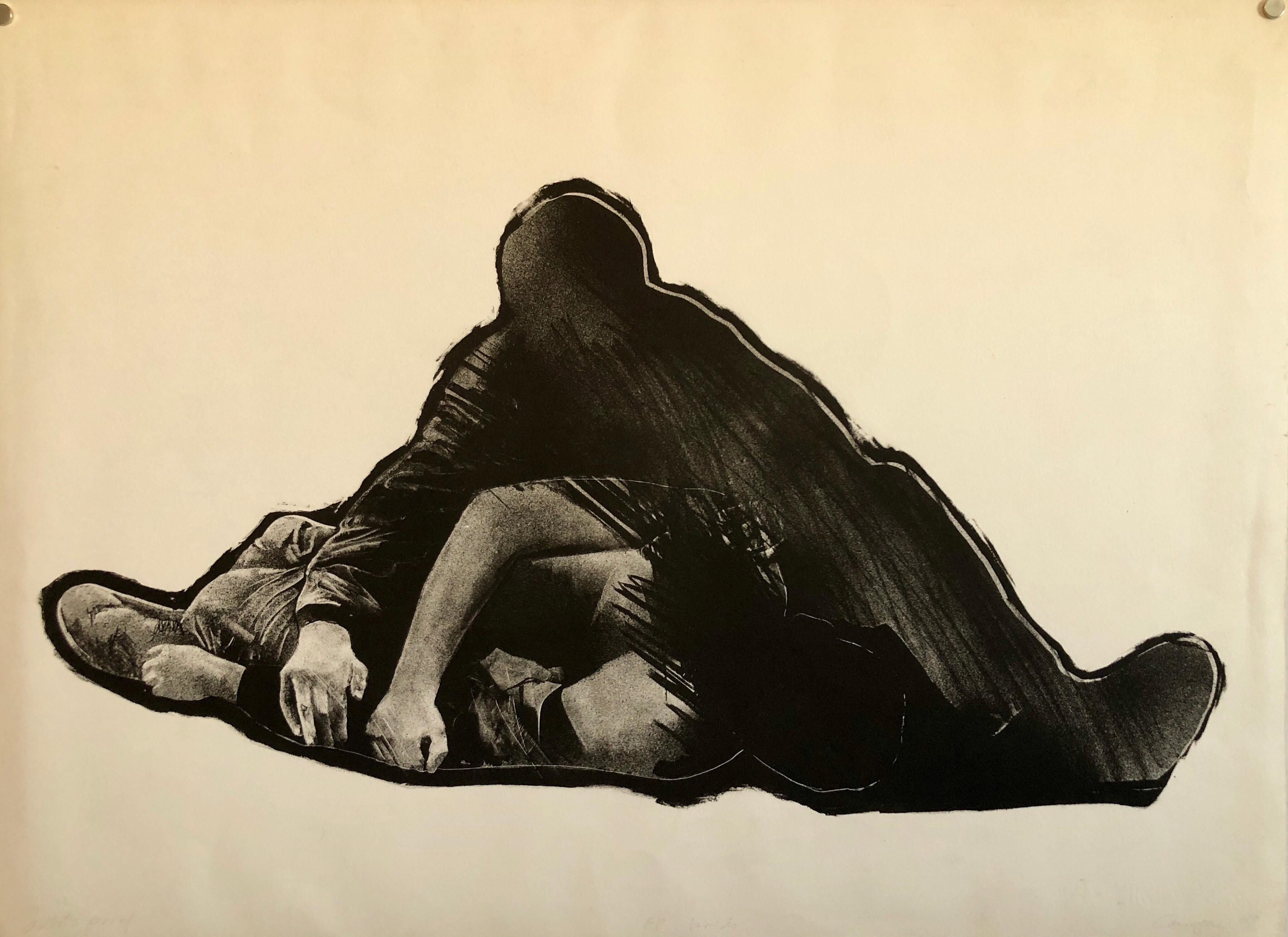 El Herido, 1960's Spanish Avant Garde Political Screenprint Lithograph Signed