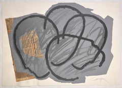 "Caracter" 1989 Original Signed Collage Silkscreen Spanish Artist 15/99 Abstract