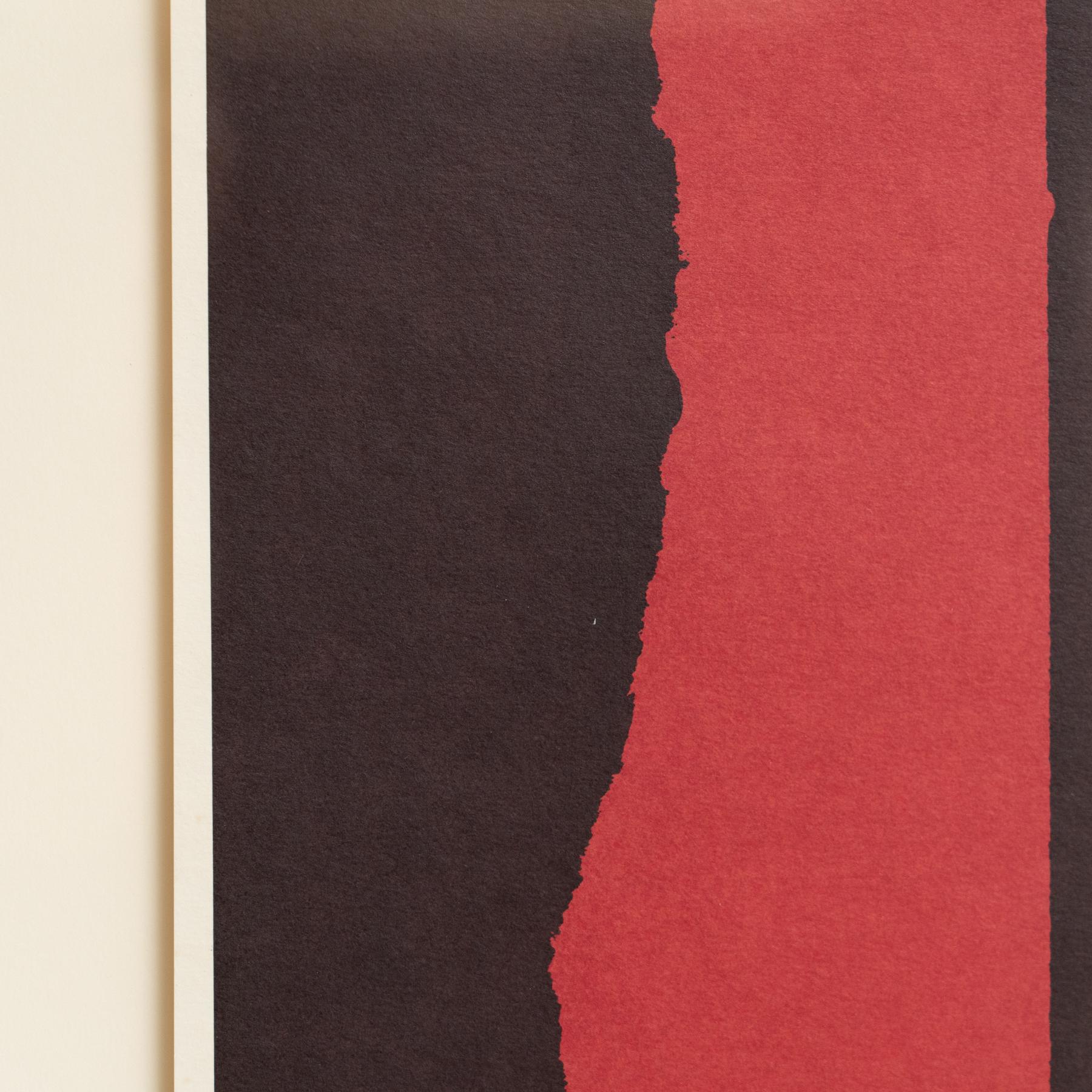 Rafael Canogar Abstract Red and Black Framed Lithography on Paper, 1999 For Sale 7