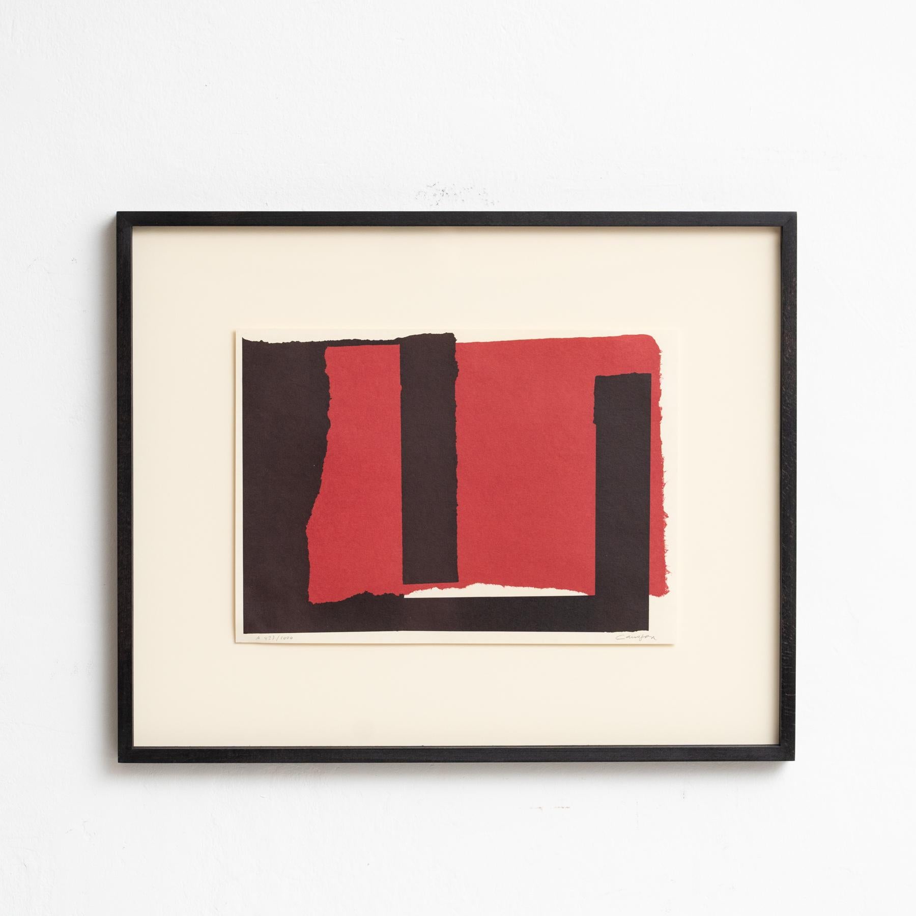 Framed Lithography by Rafael Canogar.
Limited edition, numbered in pencil and signed in the stone.
Printed by Poligrafa Barcelona in 1999 for Galeria d'arte contemporaneo.

In good original condition.

