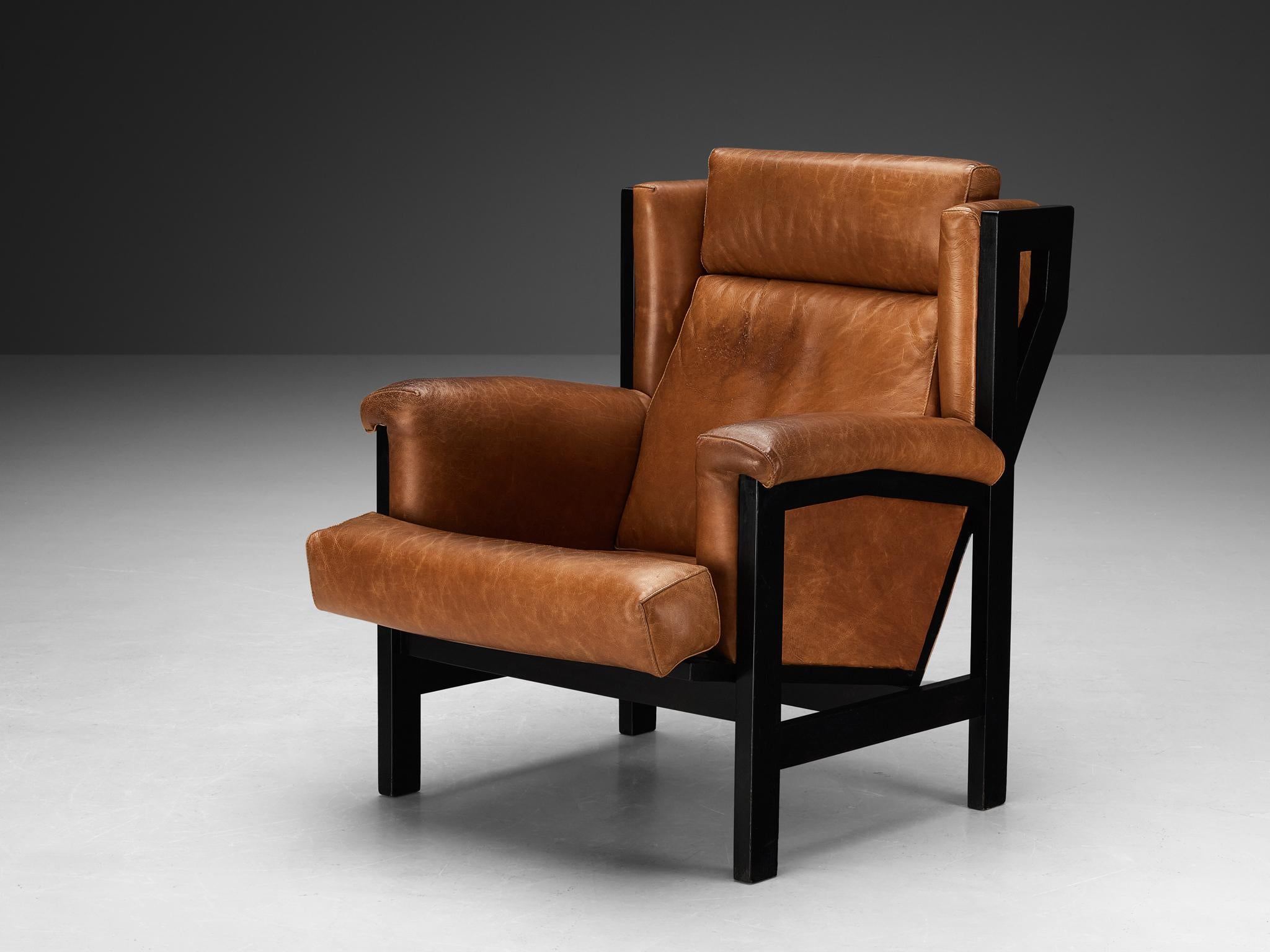 Rafael Carreras Puigdengolas for MYC-Gavina, 'San Remo' lounge chair, leather, lacquered wood, Spain, design 1963

Multi-disciplinary artist from Spanish origin, Rafael Carreras Puigdengolas (1933-2013), commenced his artistic path in various fields