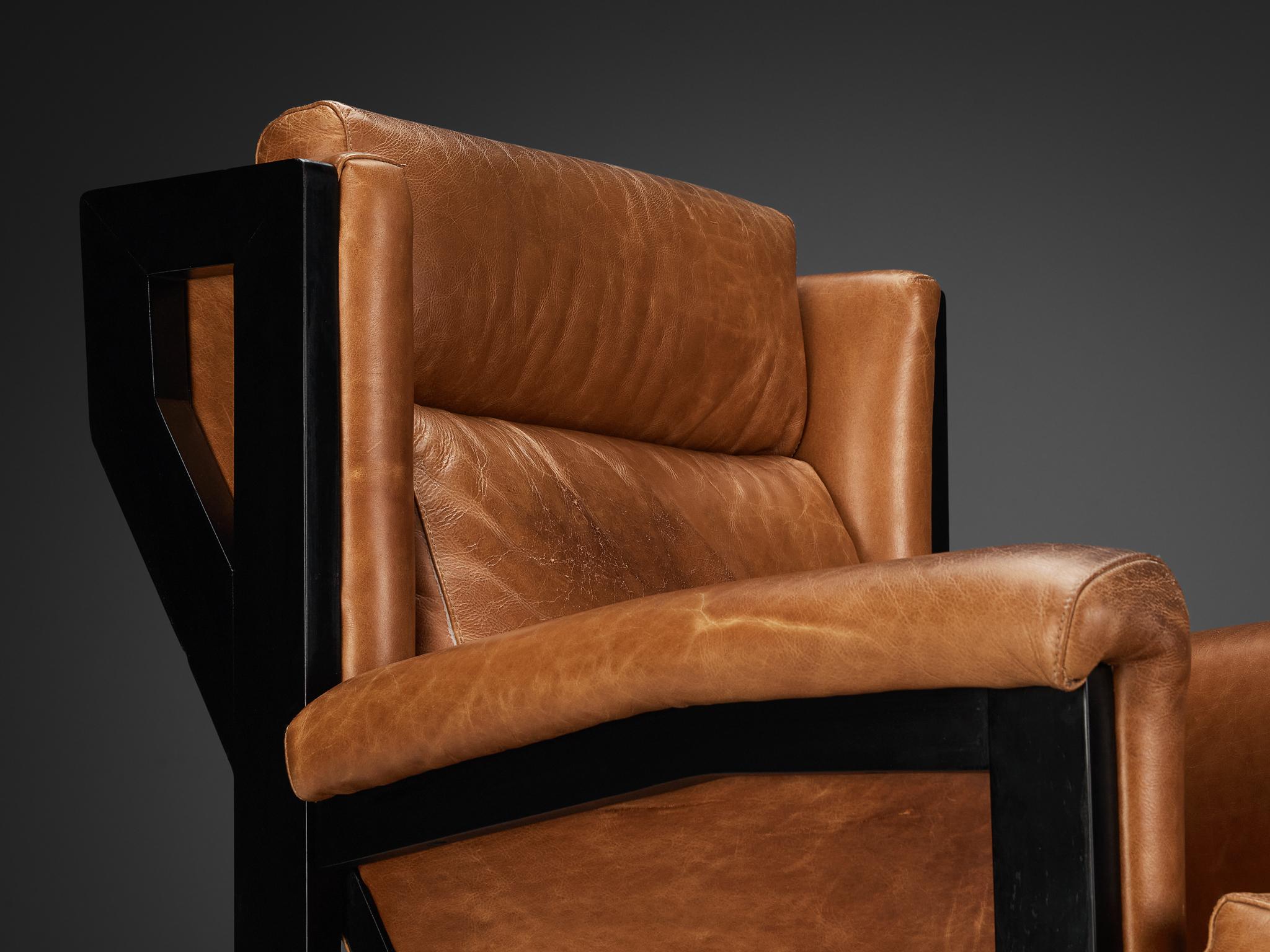 Mid-Century Modern Rafael Carreras for MYC-Gavina 'San Remo' Lounge Chair in Cognac Leather  For Sale