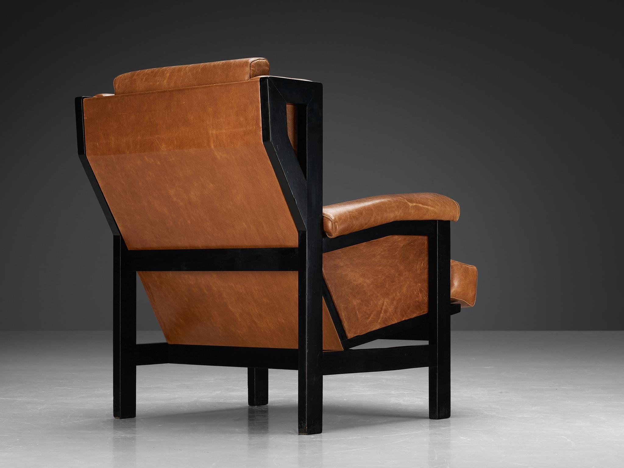 Spanish Rafael Carreras for MYC-Gavina 'San Remo' Lounge Chair in Cognac Leather  For Sale