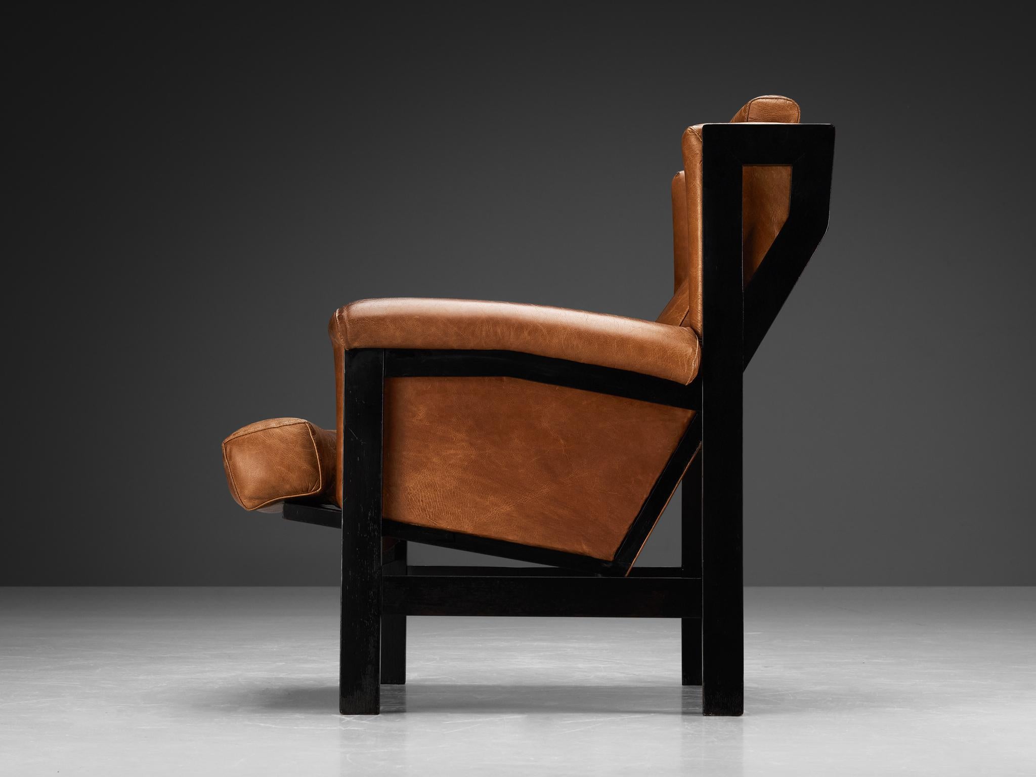 Mid-20th Century Rafael Carreras for MYC-Gavina 'San Remo' Lounge Chair in Cognac Leather  For Sale