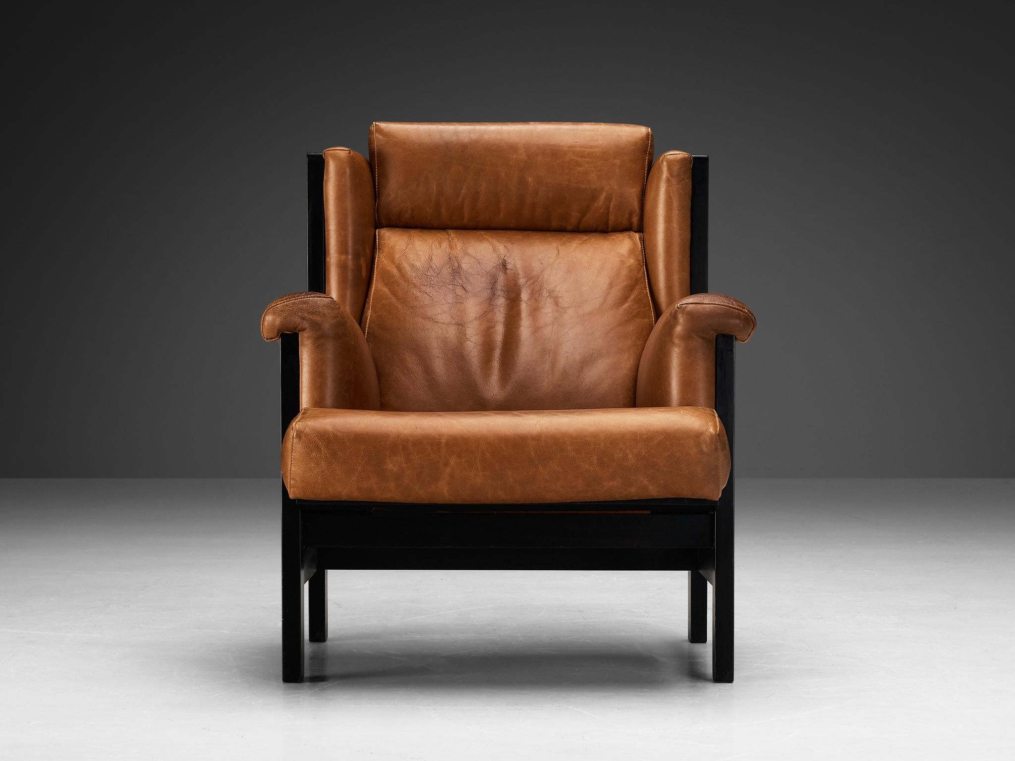 Rafael Carreras for MYC-Gavina 'San Remo' Lounge Chair in Cognac Leather  For Sale 3