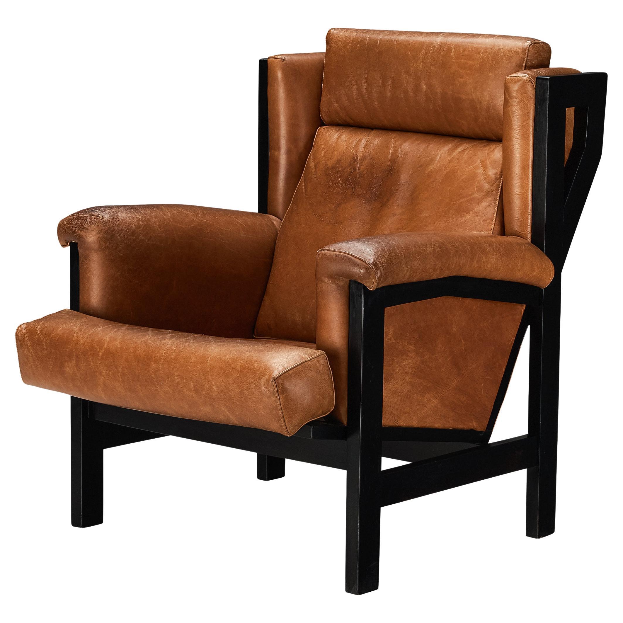Rafael Carreras for MYC-Gavina 'San Remo' Lounge Chair in Cognac Leather  For Sale