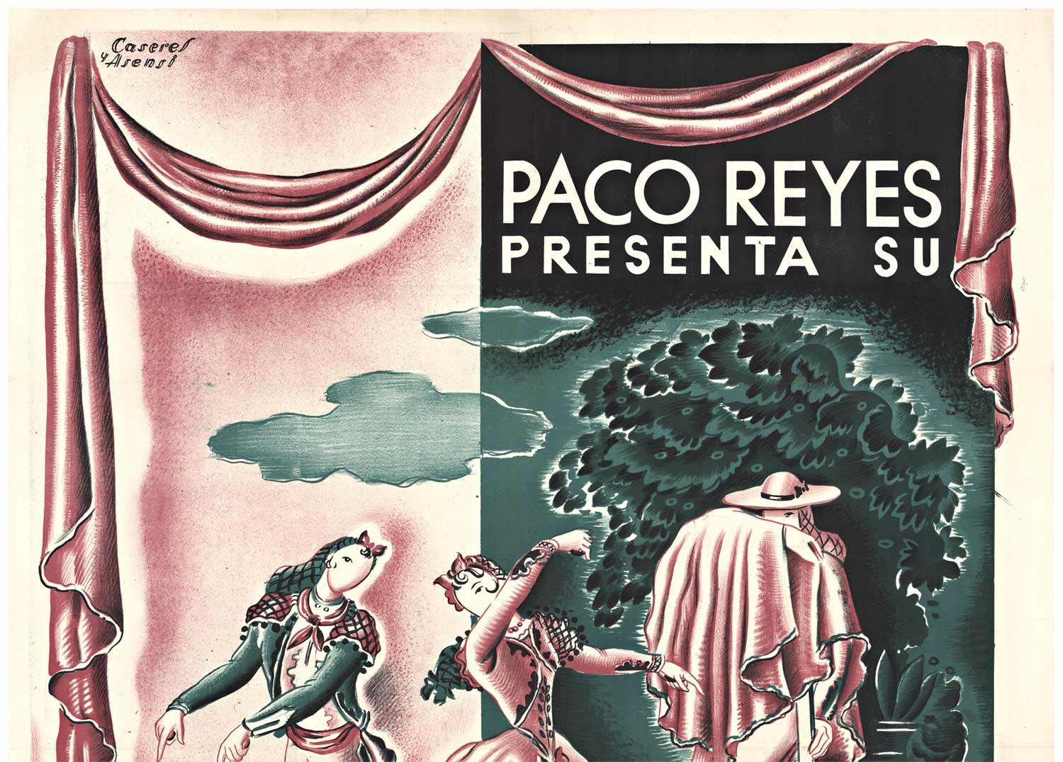 Original Paco Reyes Presenta Su Ballet Teatro con y Gloria Libran vintage poster - Print by Rafael Caseres