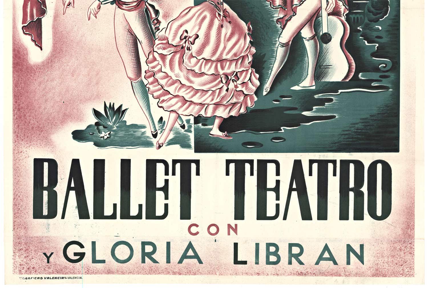 Original Paco Reyes Presenta Su Ballet Teatro con y Gloria Libran, Vintage-Poster (Art déco), Print, von Rafael Caseres