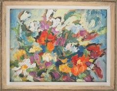 Vintage Bouquet of Flowers - Original Oil Painting, Handsigned and Framed