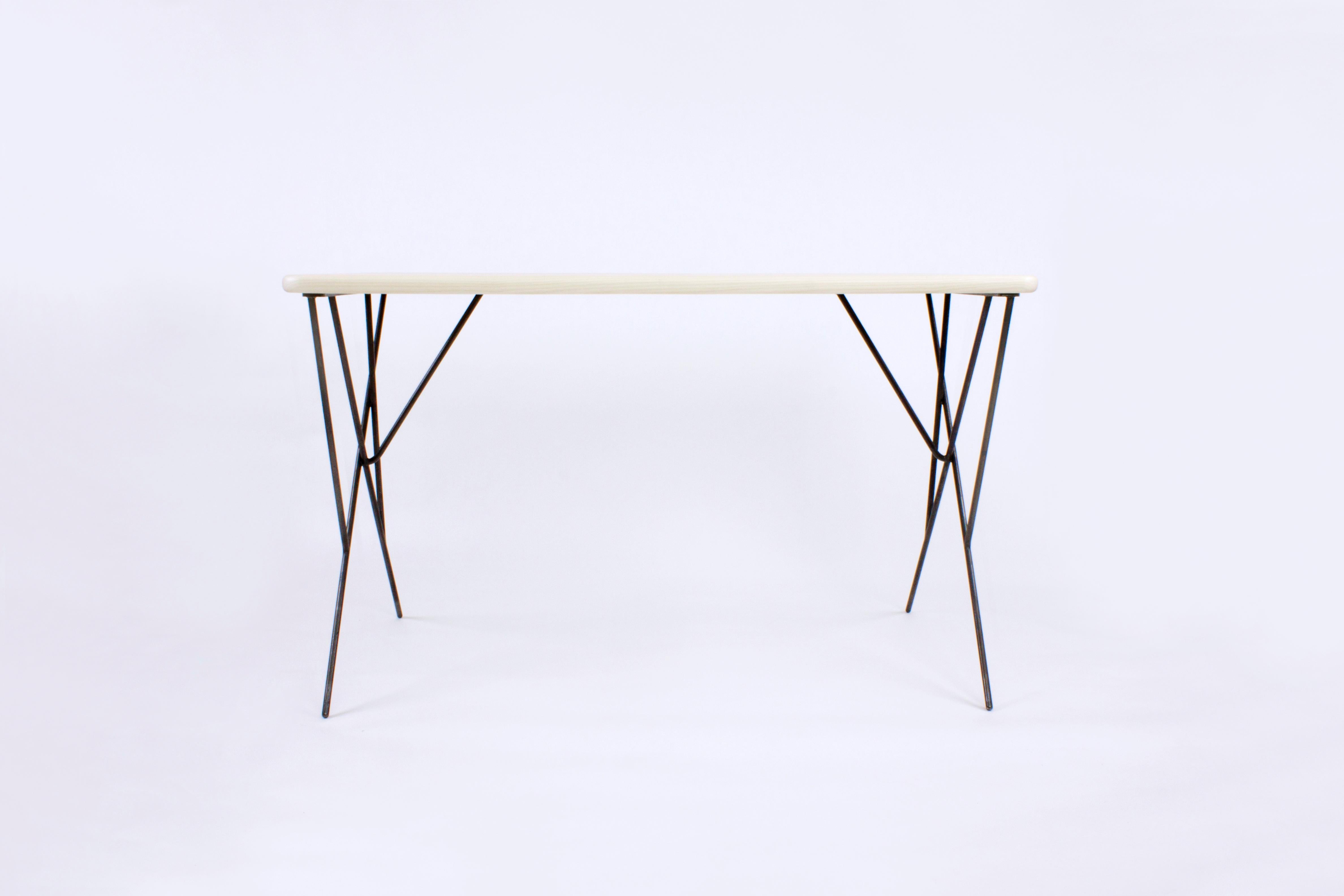 Rafael Contemporary Desk in Wood and Metal by Nadine Hajjar For Sale 3