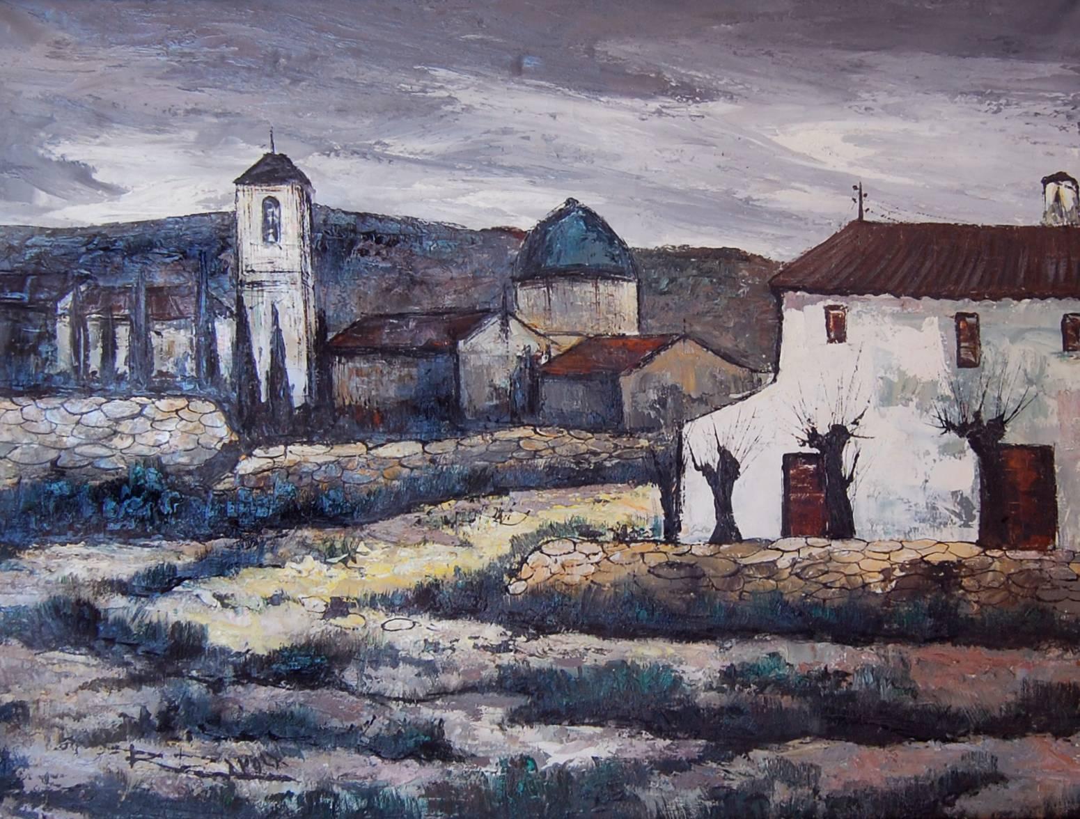 Rafael Daroca Landscape Painting - Aldea; Daroca Rafael; Spanish 1927; oil on canvas