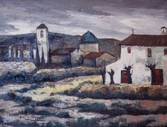 Vintage Aldea; Daroca Rafael; Spanish 1927; oil on canvas