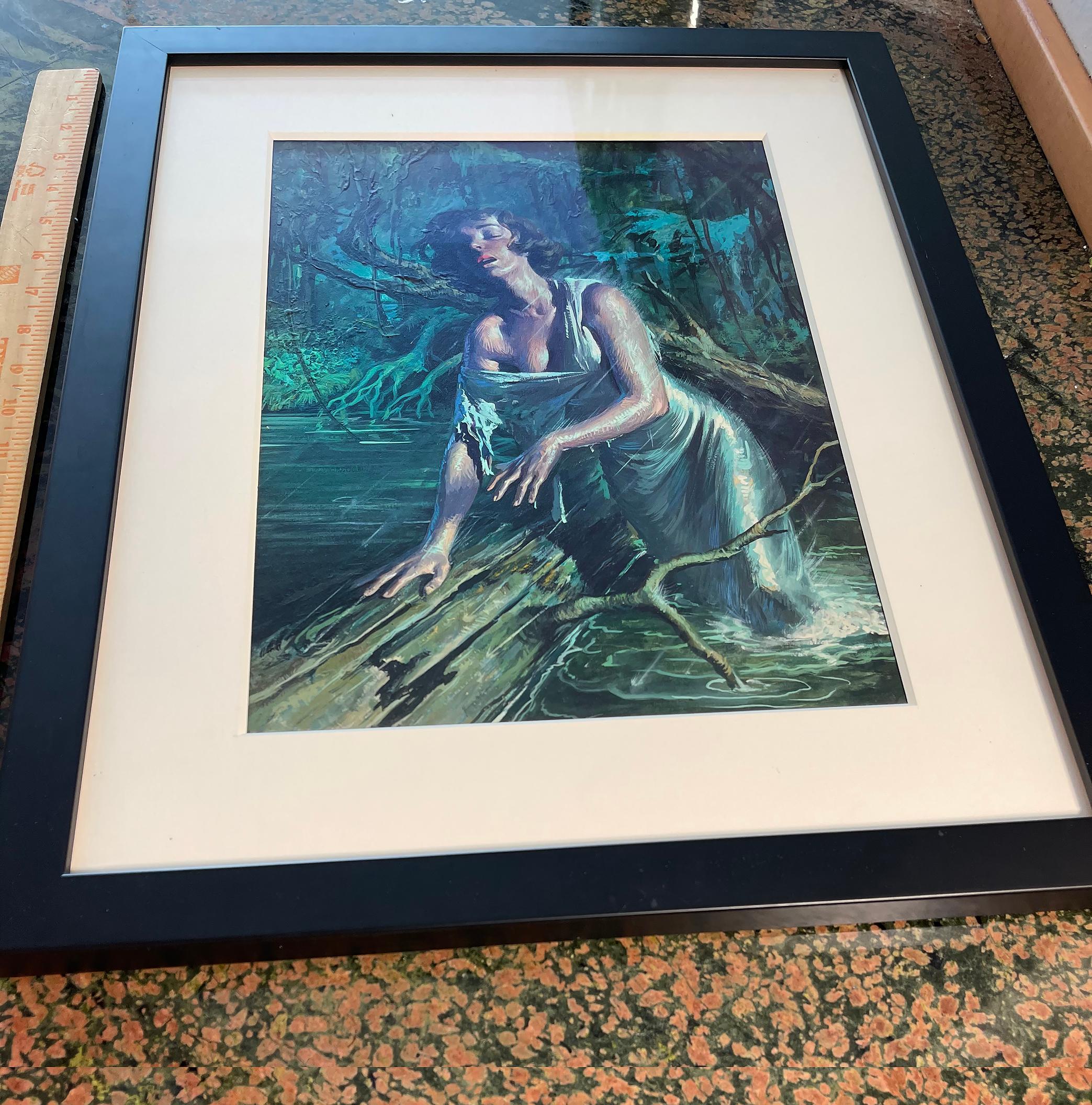 Sexy Woman in a Swamp (Femme sexy dans une grotte)  Storm - Pulp  Magazine,  Artiste hispanique, milieu du siècle dernier en vente 3