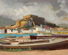 Vista de Dénia (Valencia) - Óleo sobre tablex - Firmado y enmarcado