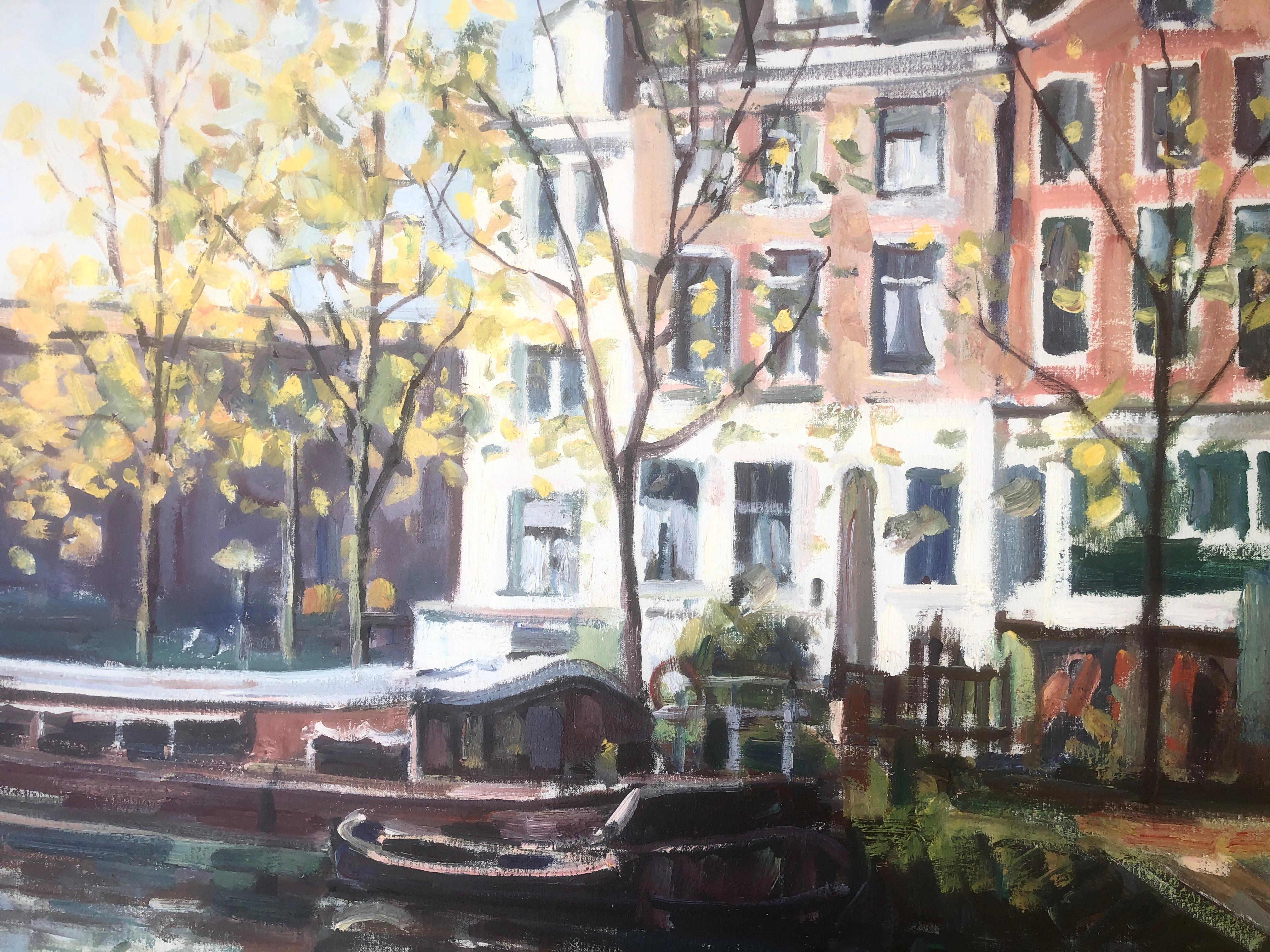 Amsterdam, Ölgemälde auf Leinwand, Gemälde im Angebot 3