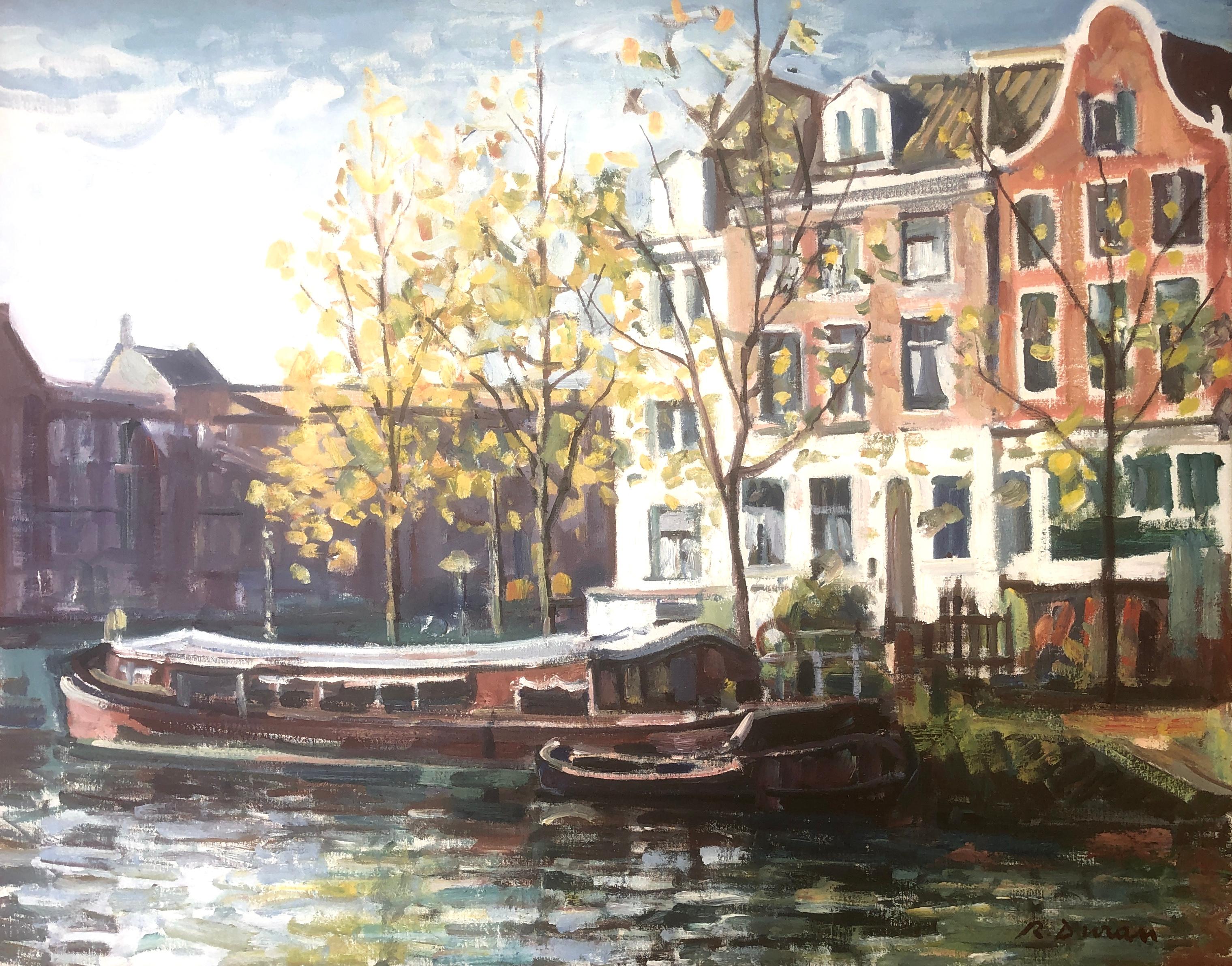 Rafael Duran Benet Landscape Painting - Amsterdam oil on canvas painting