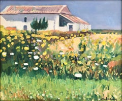 Andalusian house spanish landscape oil on canvas painting