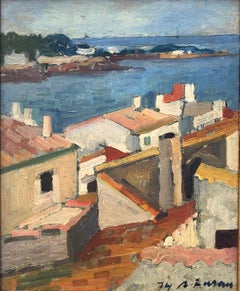 Cadaqués óleo sobre tabla pintura arte europeo España paisaje marino español