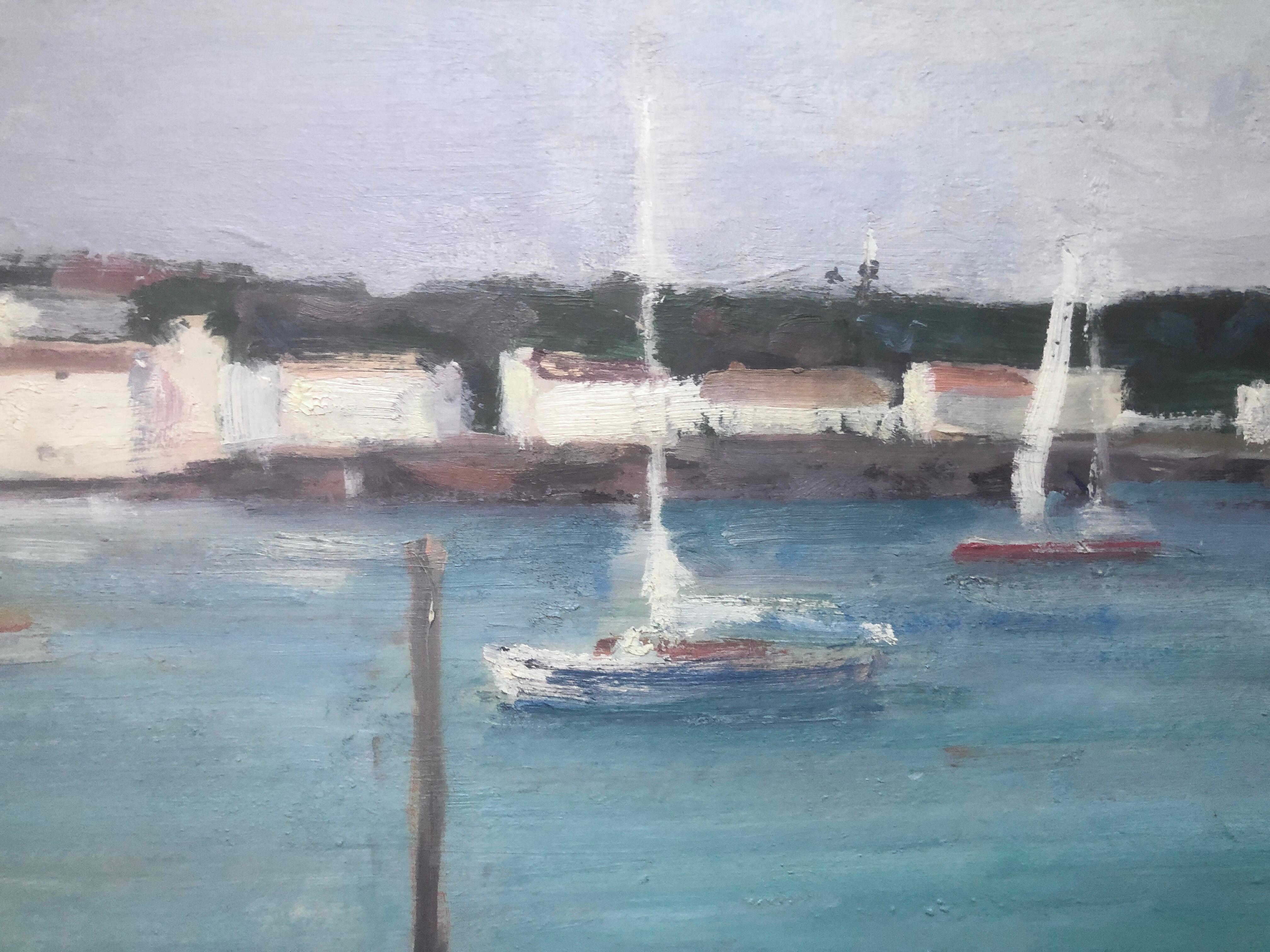 Cadaques oil on board painting Spain spanish seascape For Sale 2