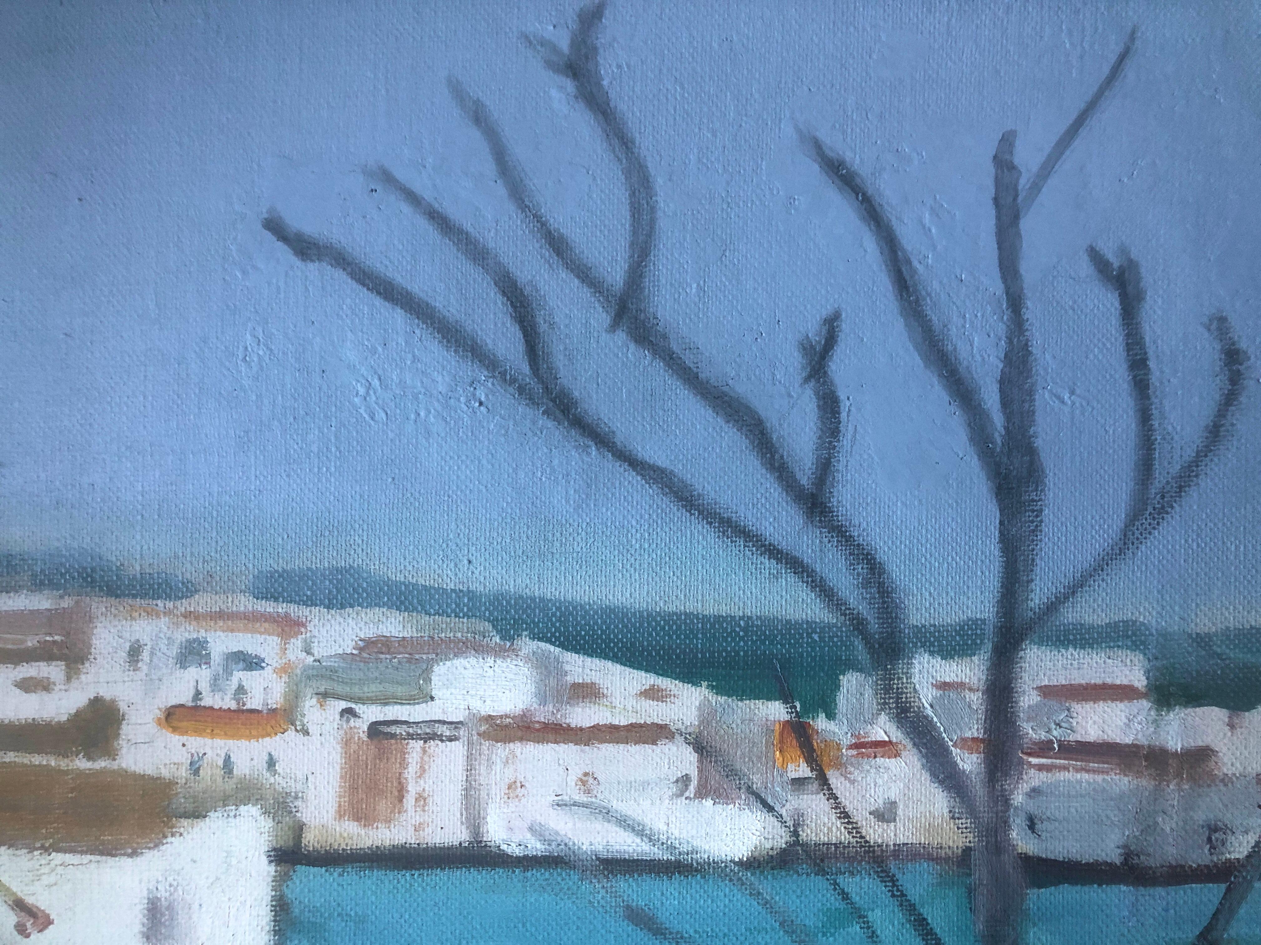 Cadaques huile sur toile peinture Espagne paysage marin espagnol en vente 2