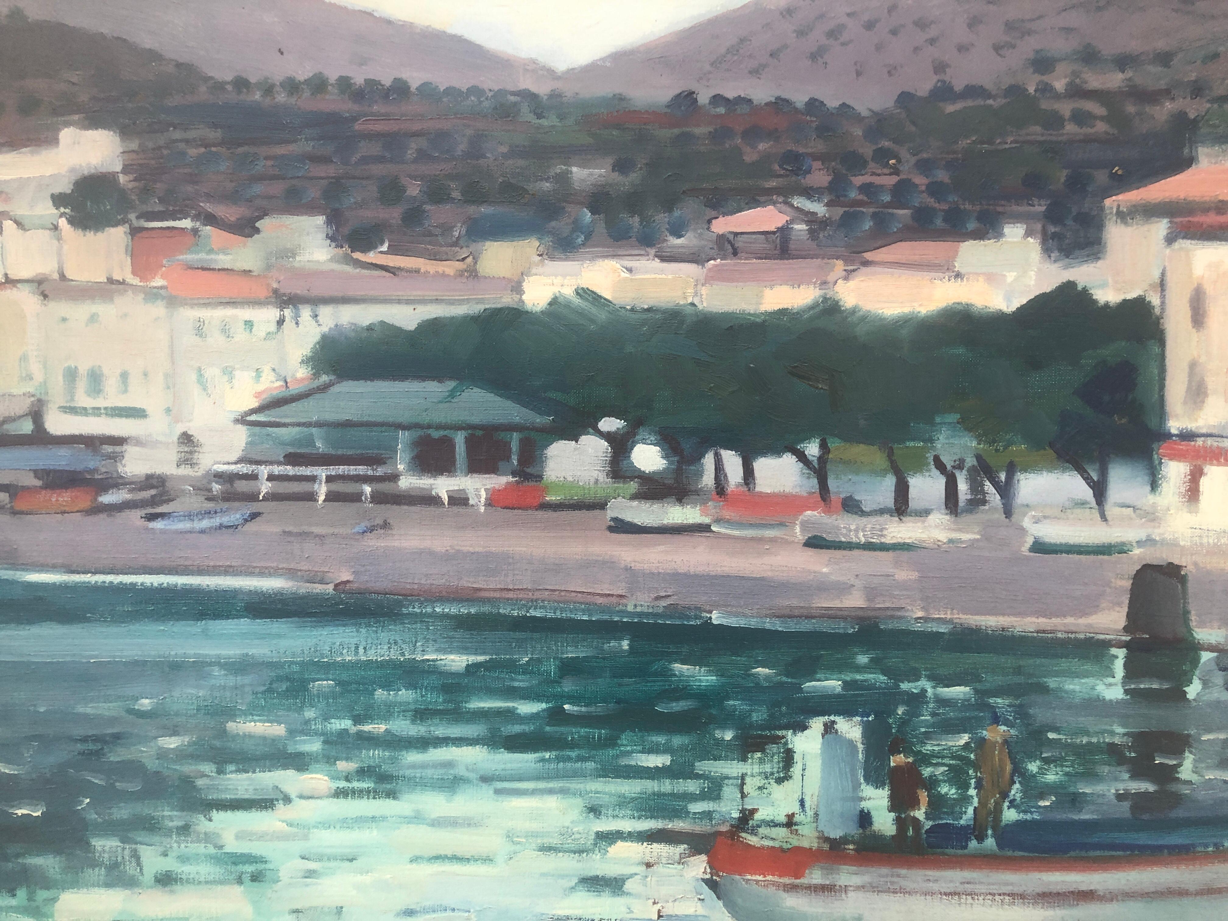 Cadaques oil on canvas painting Spain spanish seascape For Sale 3