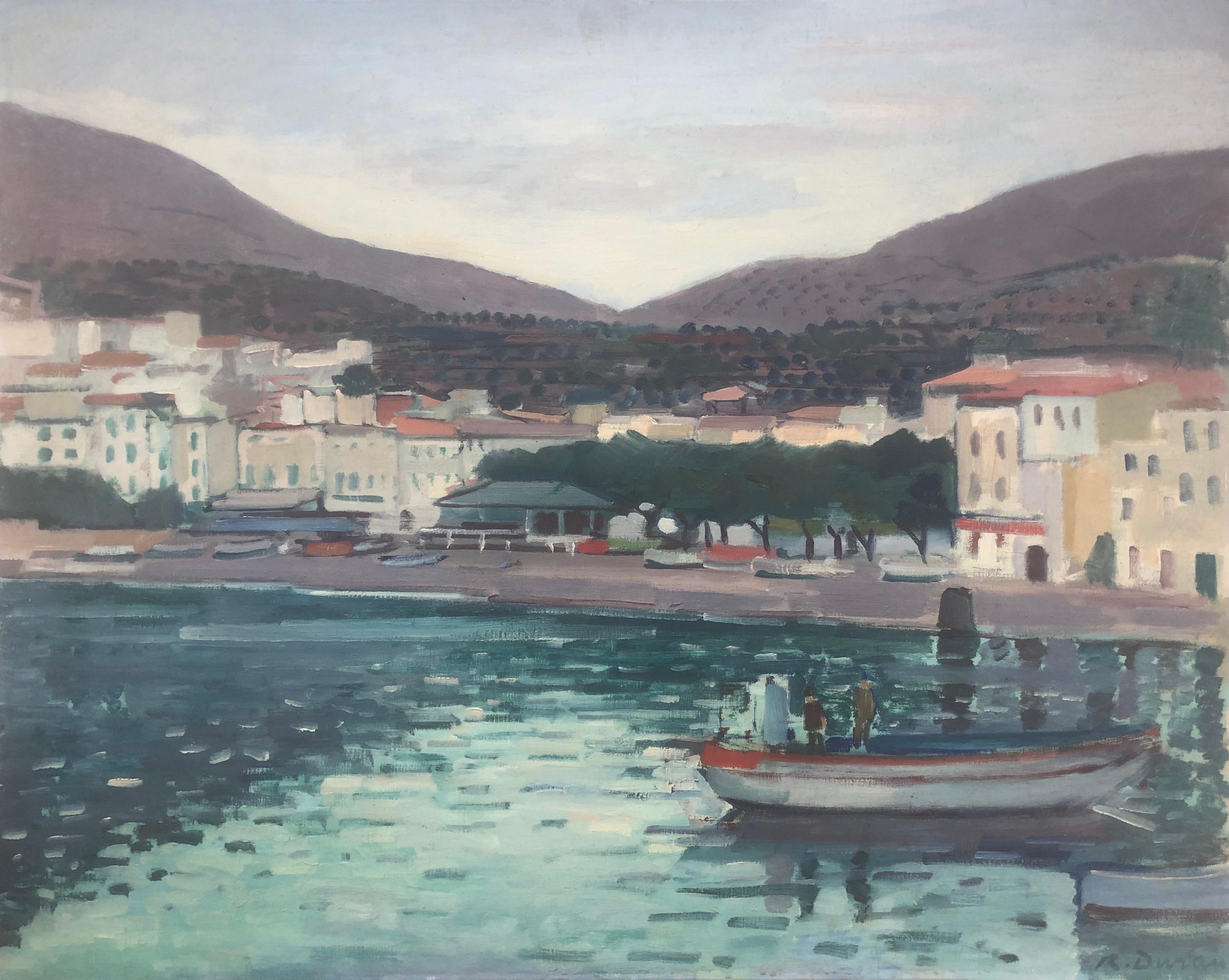 Rafael Duran Benet Figurative Painting - Cadaques oil on canvas painting Spain spanish seascape