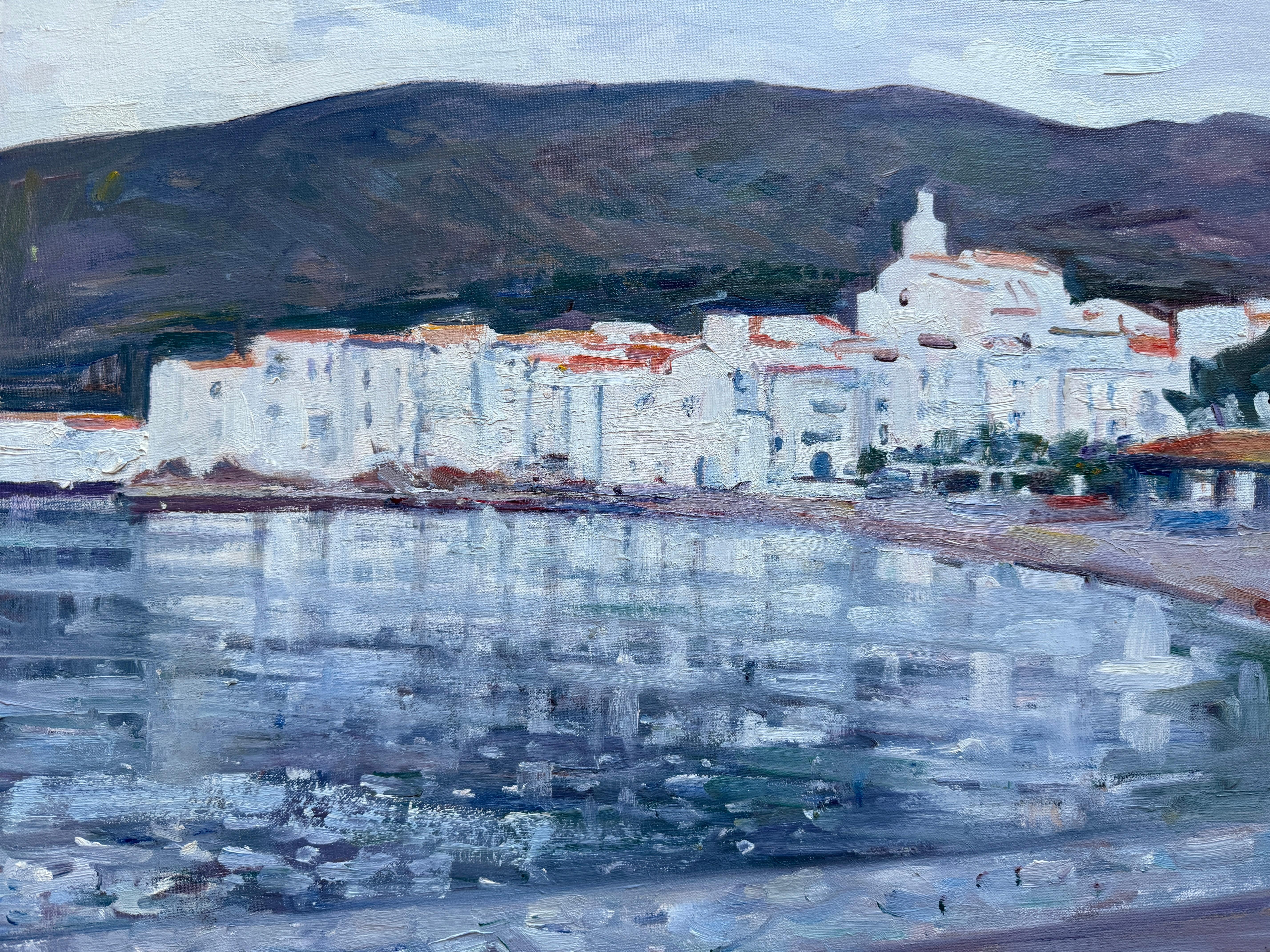 Cadaques peinture à l'huile paysage marin espagnol art méditerranéen en vente 2