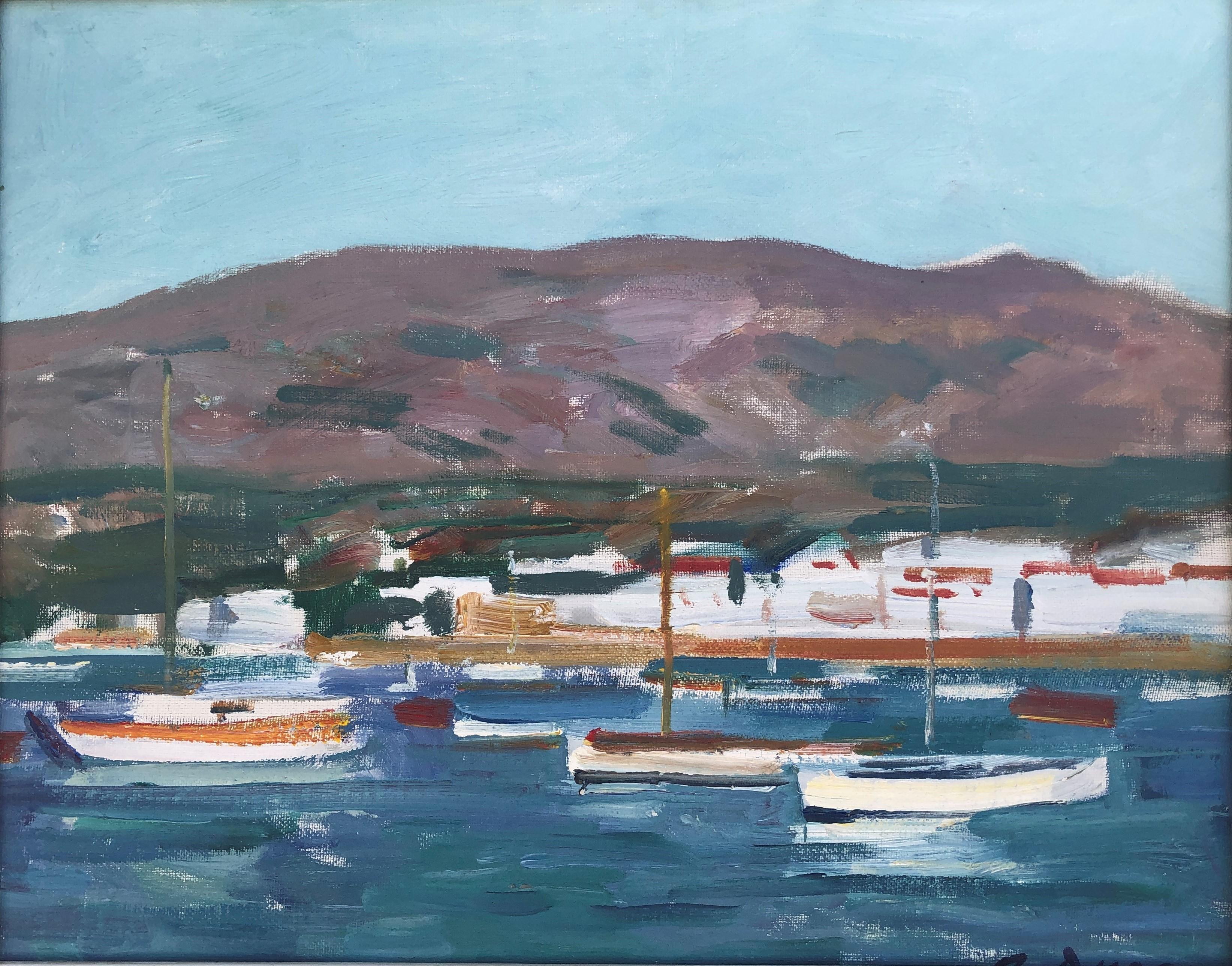 Rafael Duran Benet Landscape Painting - Cadaques seascape Spain original oil painting