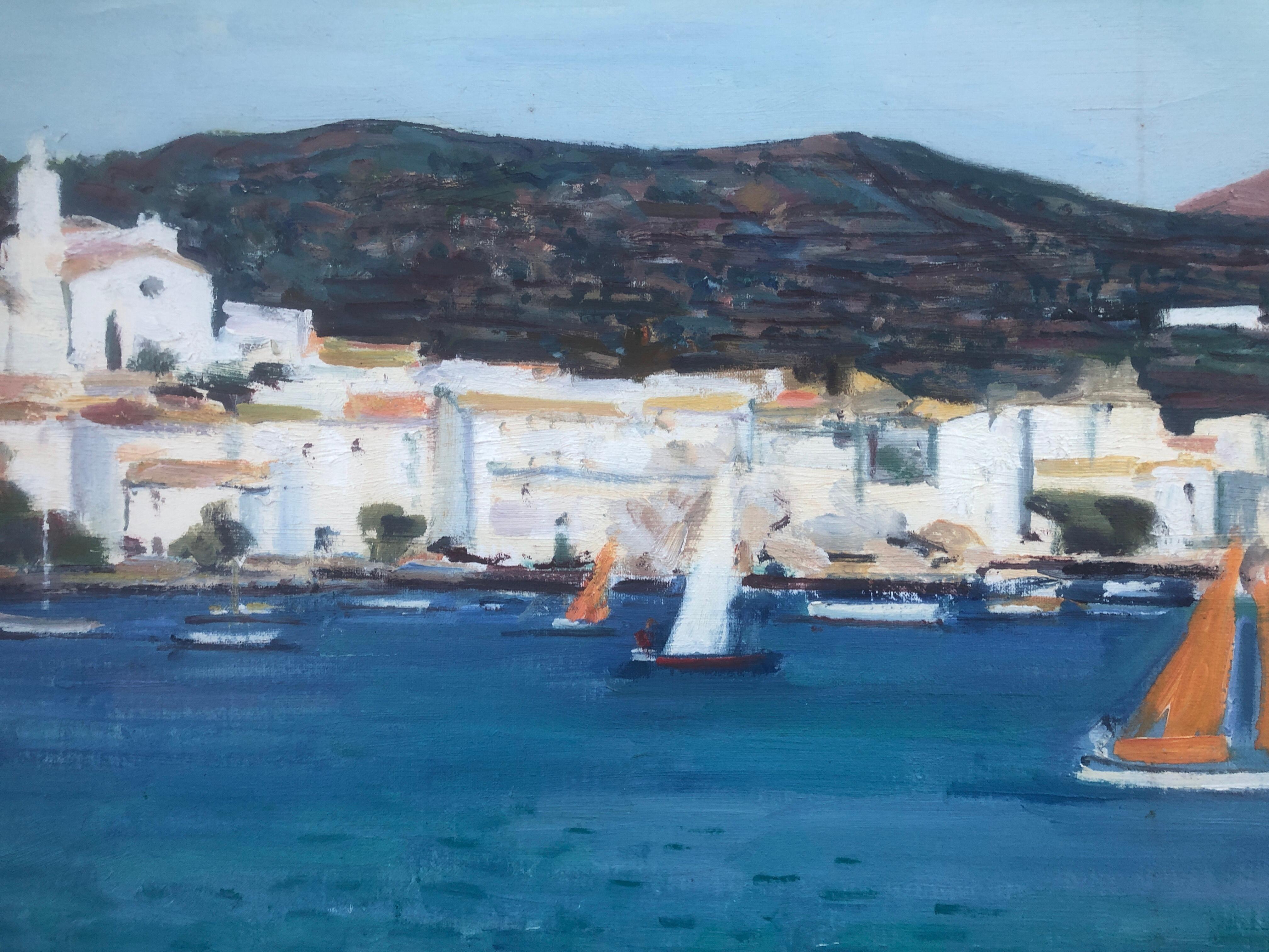 Peinture à l'huile de paysages marins de Cadaques, Espagne en vente 3
