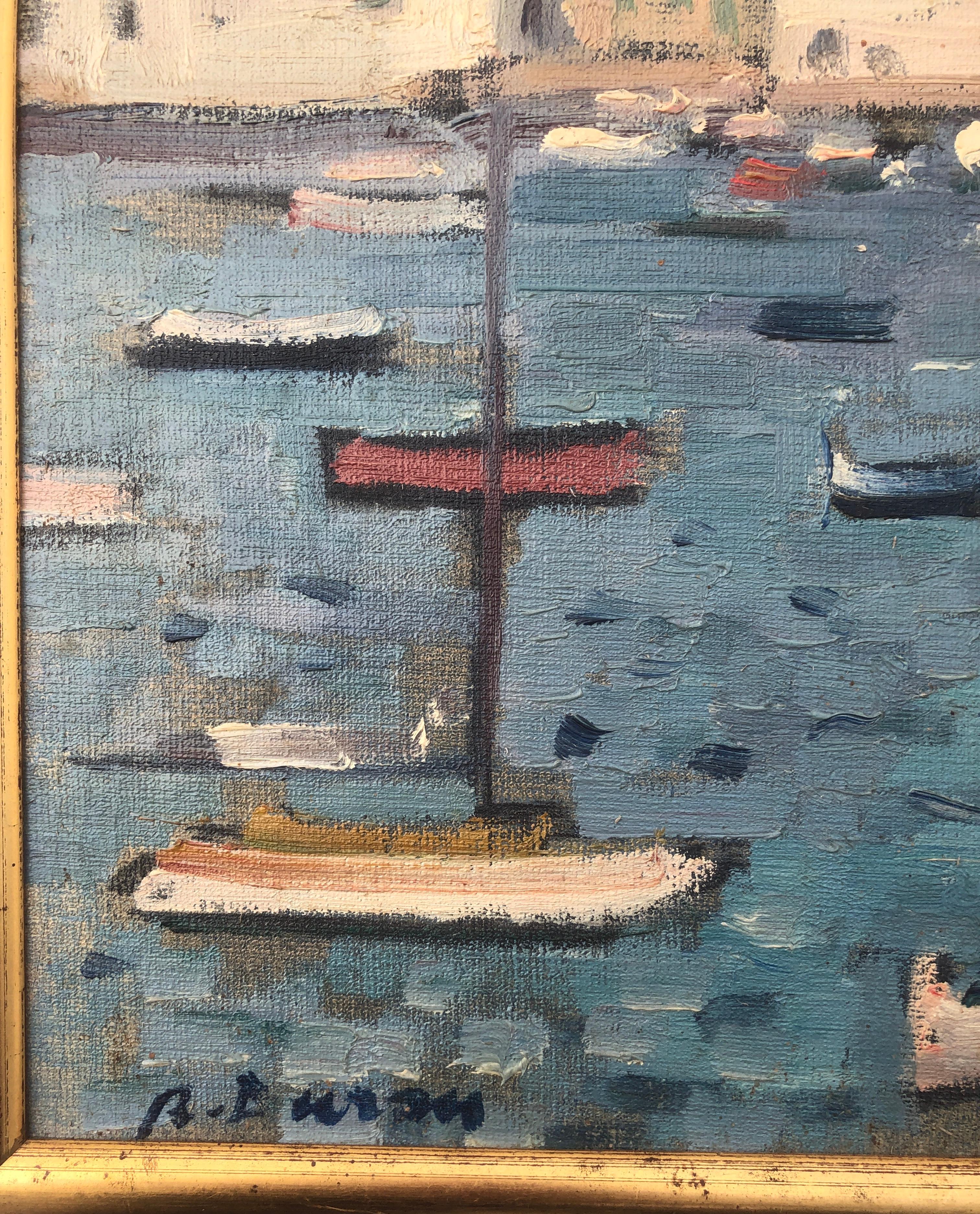 Cadaques Spanien Ölgemälde Meereslandschaft Landschaft Stadtlandschaft (Post-Impressionismus), Painting, von Rafael Duran Benet