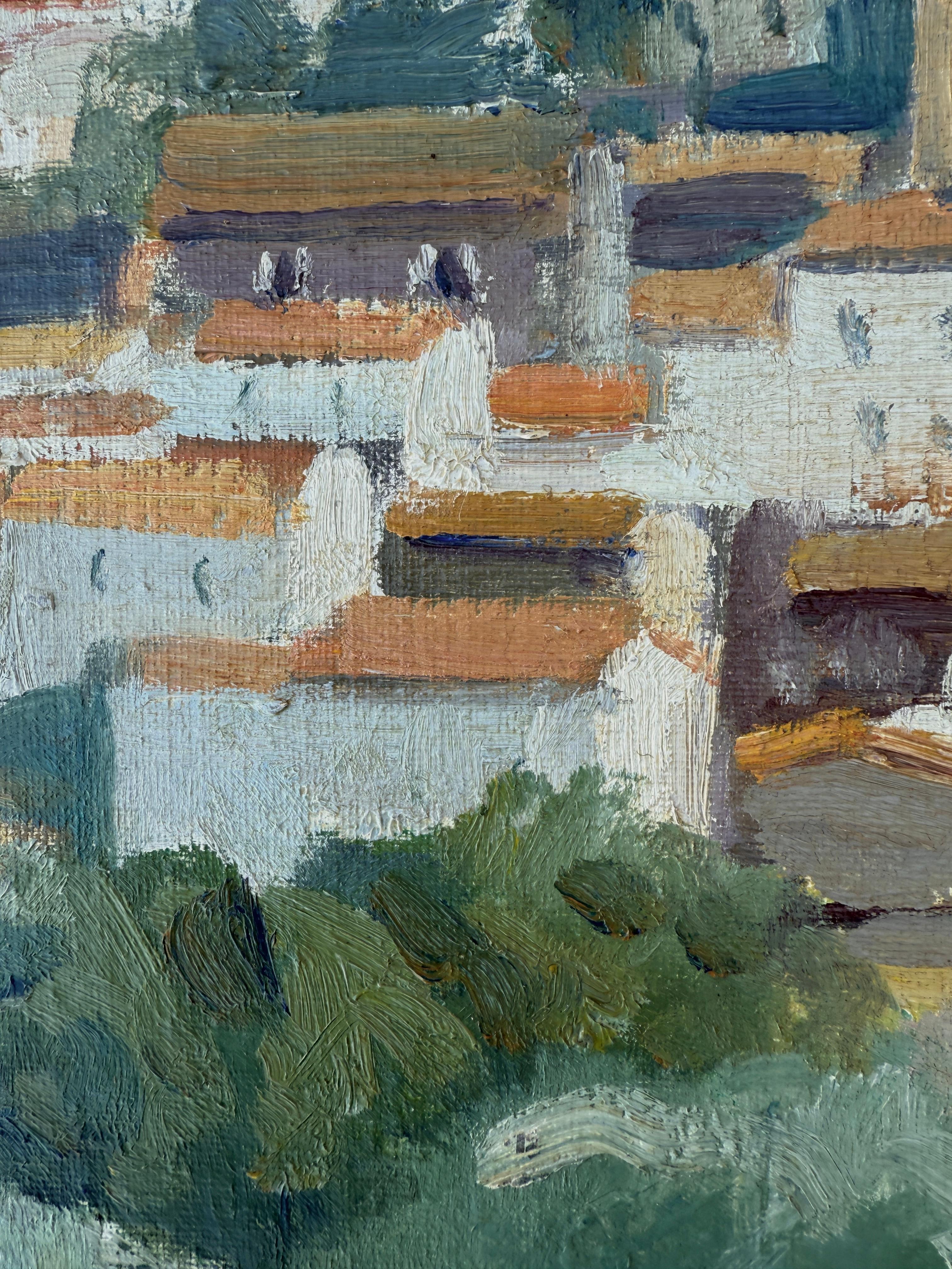 Cadaques Spagna pittura ad olio paesaggio marino arte mediterranea in vendita 1