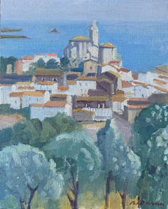 Cadaqués España pintura al óleo paisaje marino arte mediterráneo