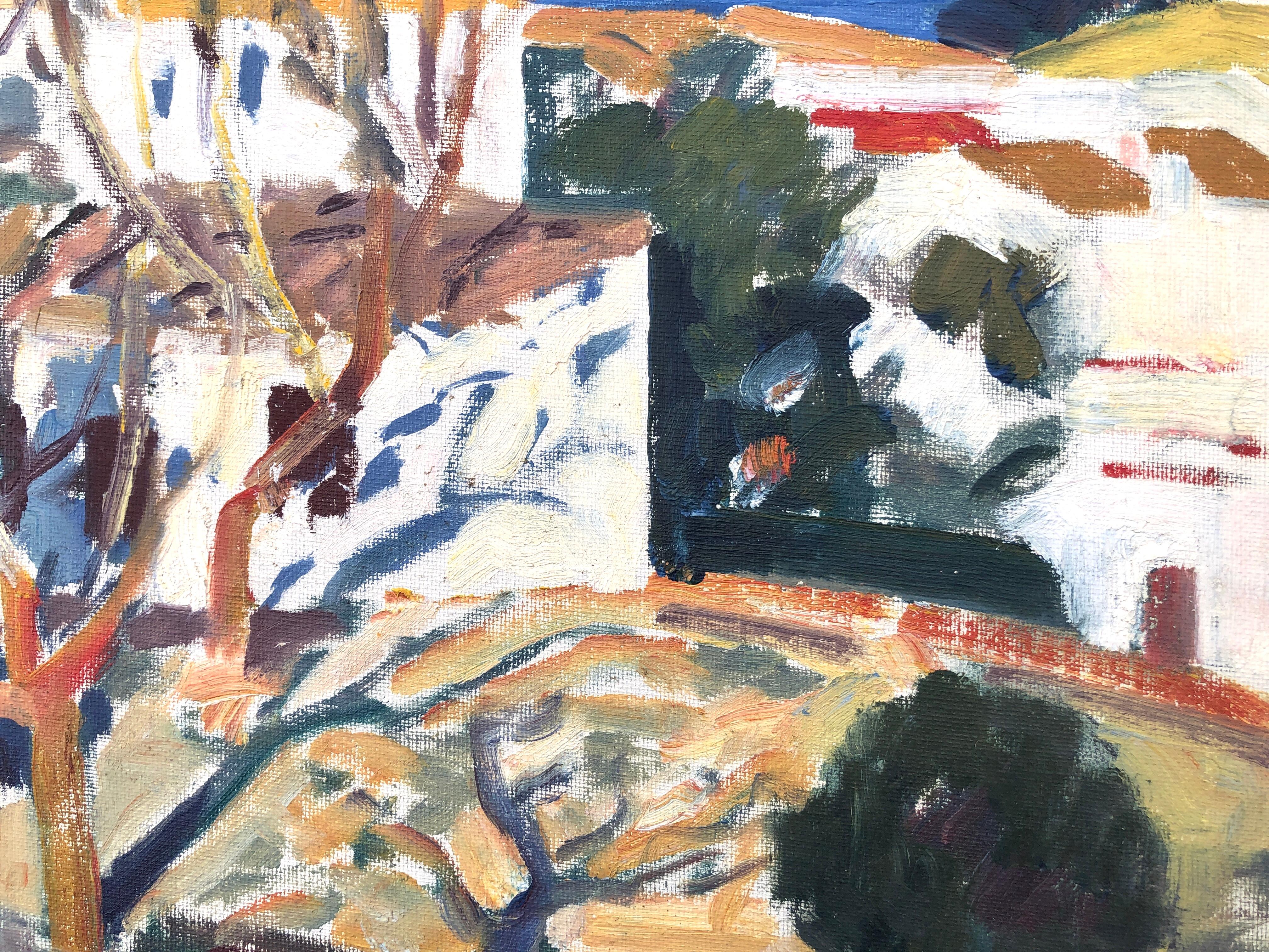 Cadaqués España pintura al óleo paisaje mediterráneo español - Painting Posimpresionista de Rafael Duran Benet