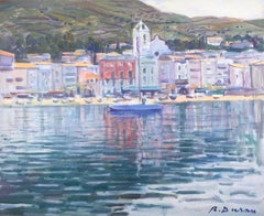 Cadaques Espagne peinture à l'huile paysage marin méditerranéen espagnol