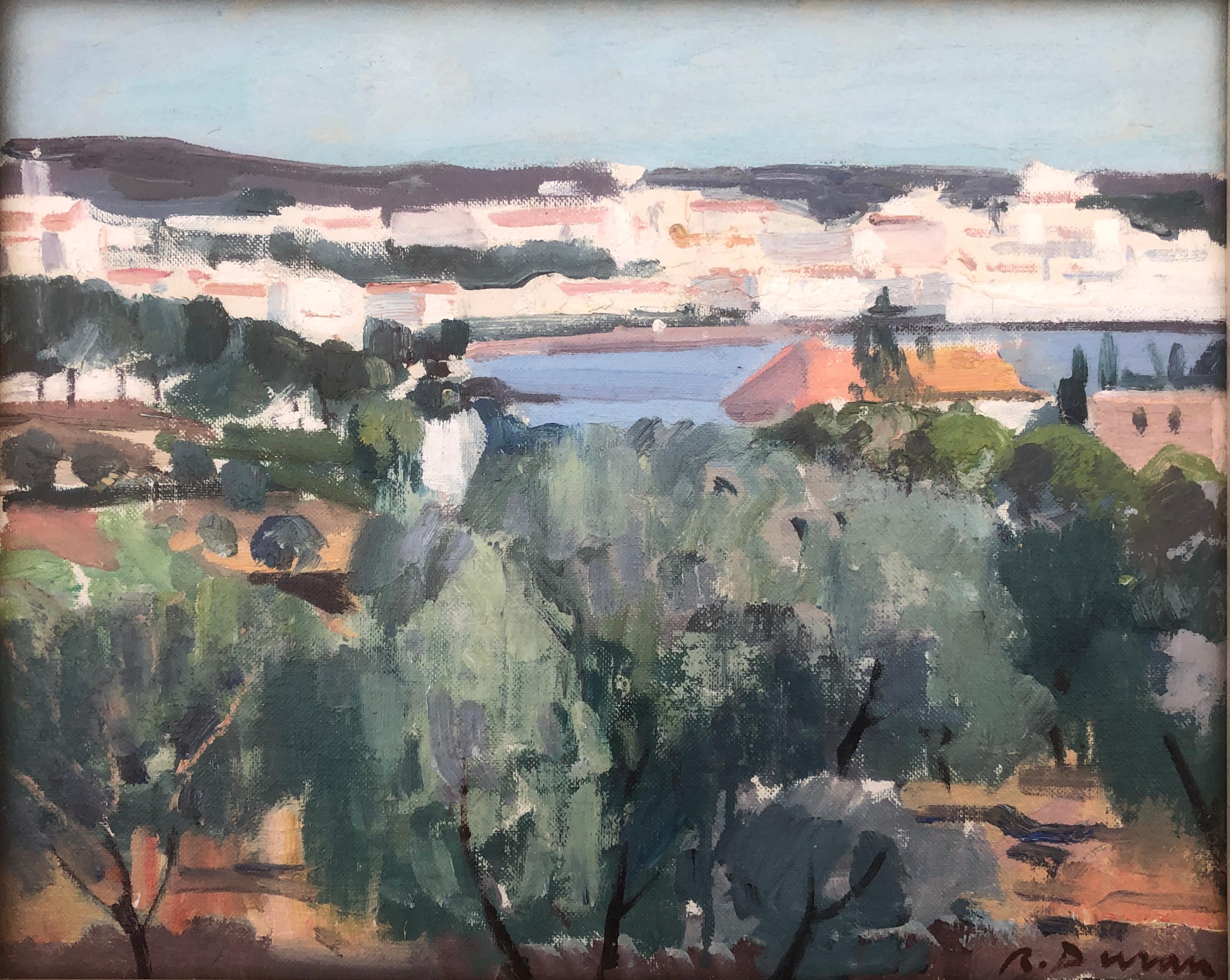 Rafael Duran Benet Landscape Painting – Spanien Cadaques, Ölgemälde, spanische mediterrane Meereslandschaft, Cadaques