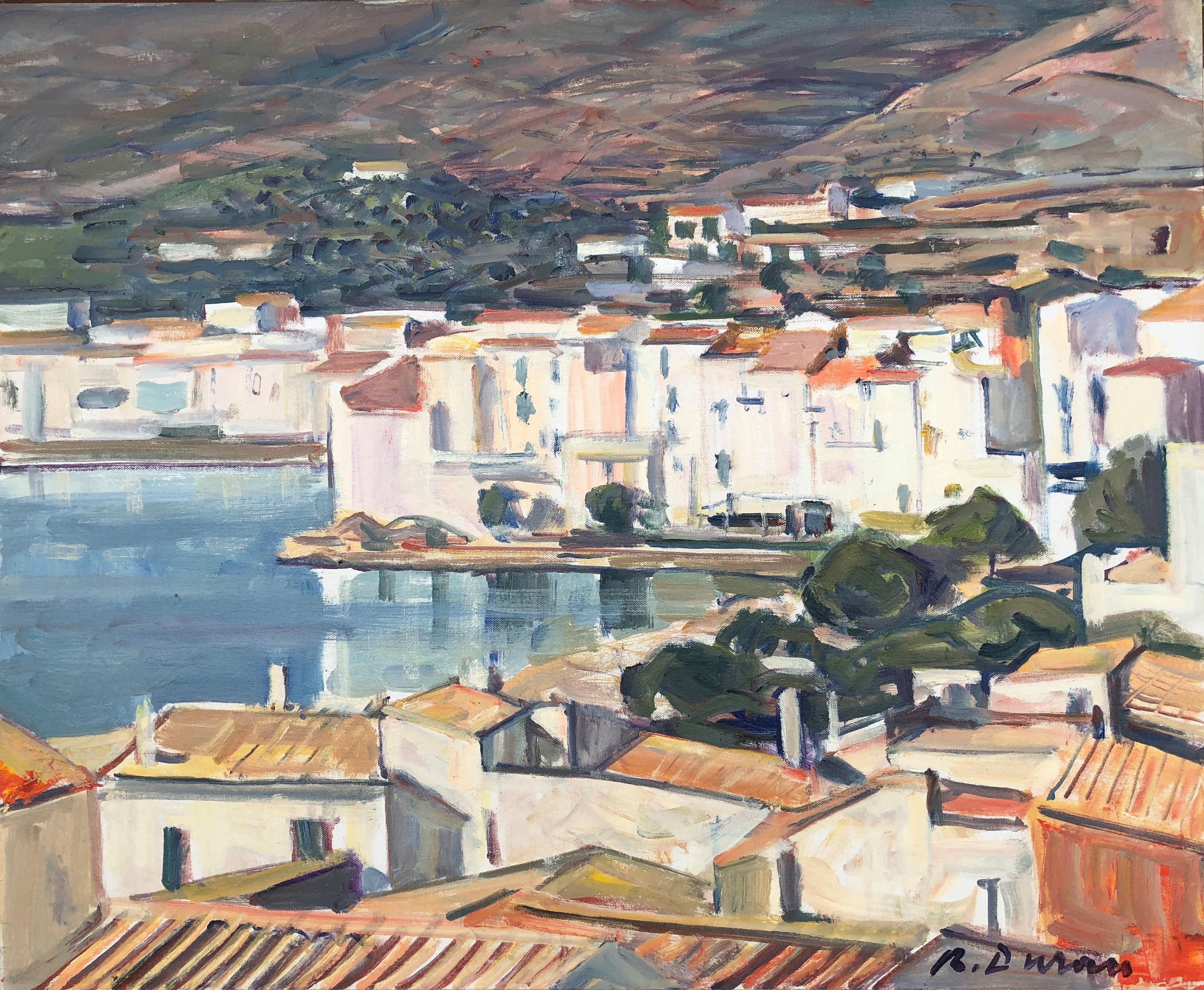 Rafael Duran Benet Landscape Painting - Cadaques Spain oil painting spanish seascape