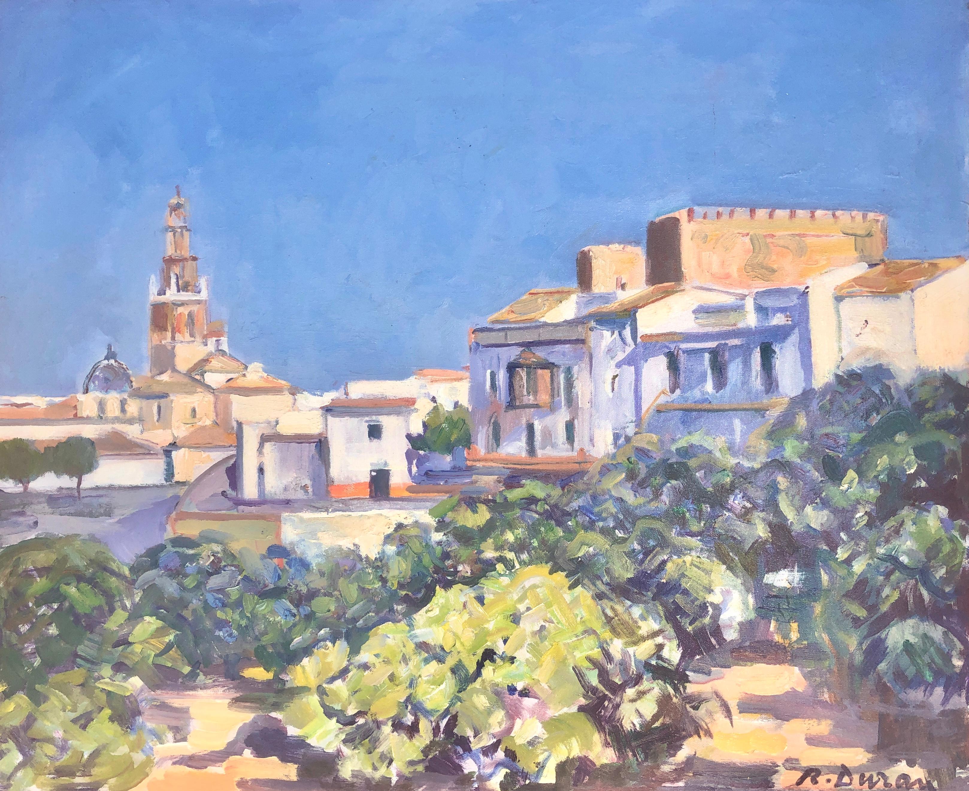 Peinture à l'huile de Carmona Andalucia, Espagne, paysage écossais