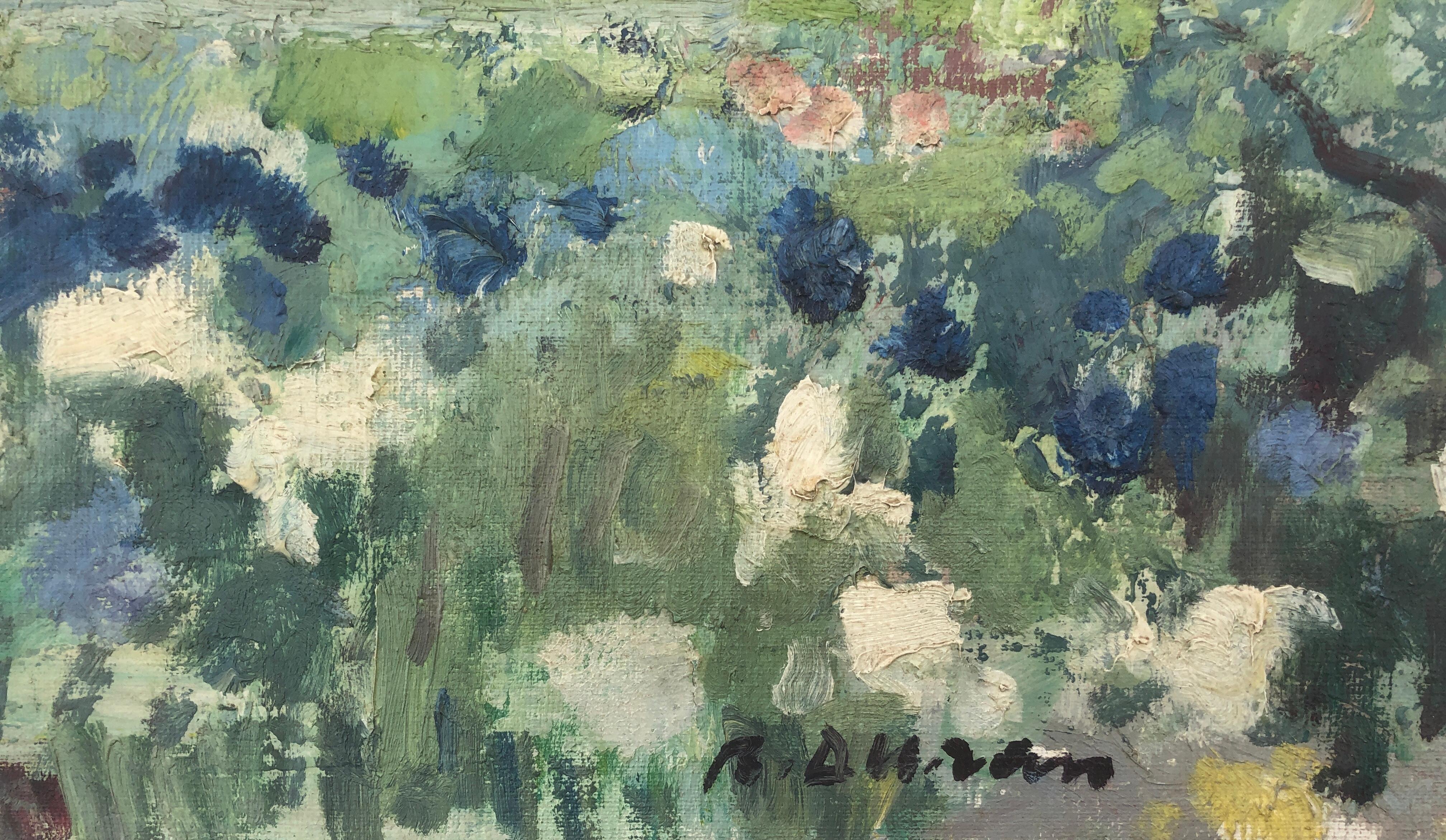 Claude Monet Garten Giverny Frankreich Ölgemälde Landschaft – Painting von Rafael Duran Benet