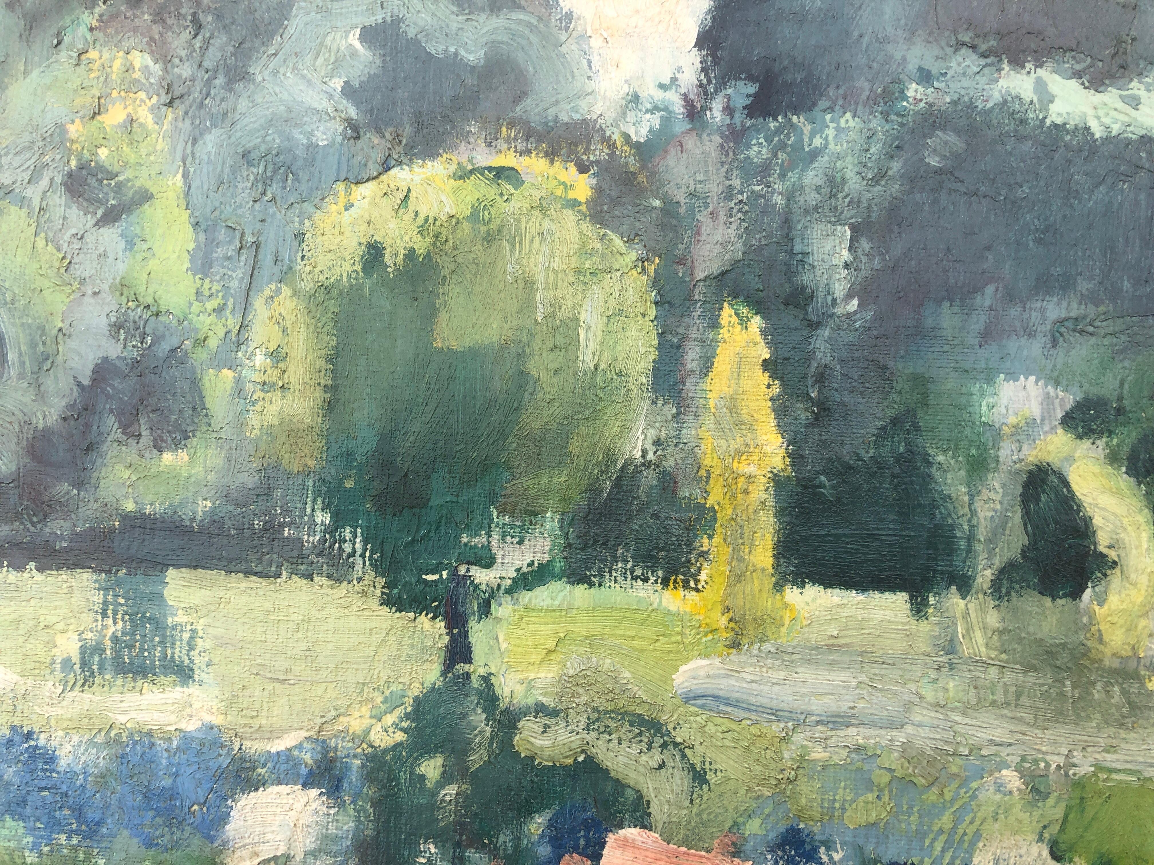 Claude Monet Garten Giverny Frankreich Ölgemälde Landschaft im Angebot 1