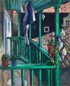 Combarro Galicia, Öl auf Leinwand, Gemälde, europäische Kunst, Spanien, Spanisch