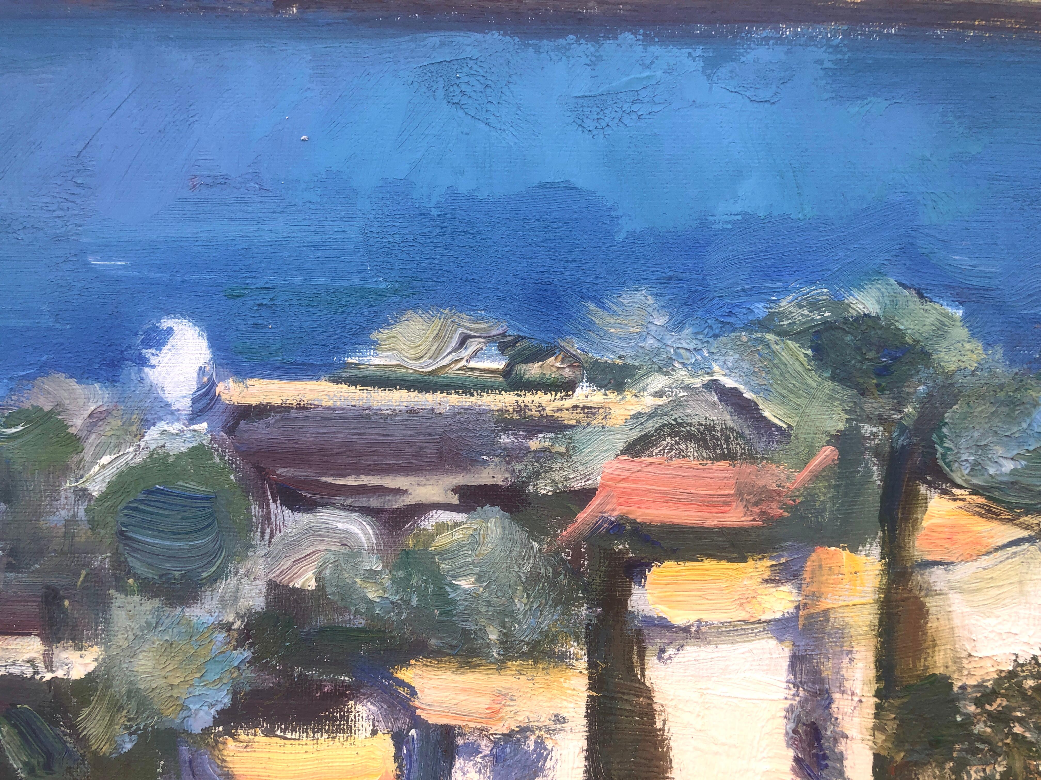 A Costa Brava paysage marin méditerranéen Espagne peinture à l'huile paysage espagnol - Post-impressionnisme Painting par Rafael Duran Benet