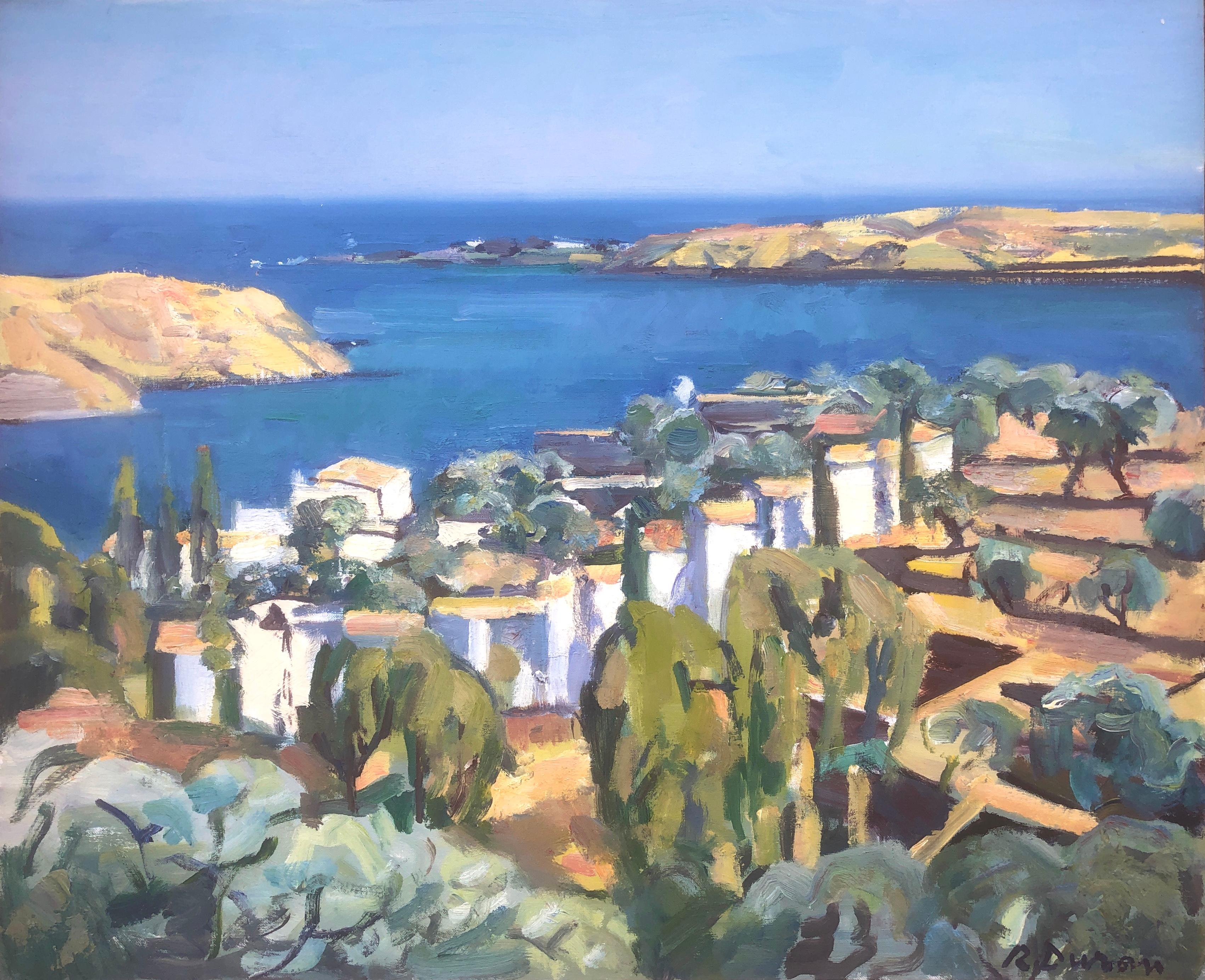 Landscape Painting Rafael Duran Benet - A Costa Brava paysage marin méditerranéen Espagne peinture à l'huile paysage espagnol