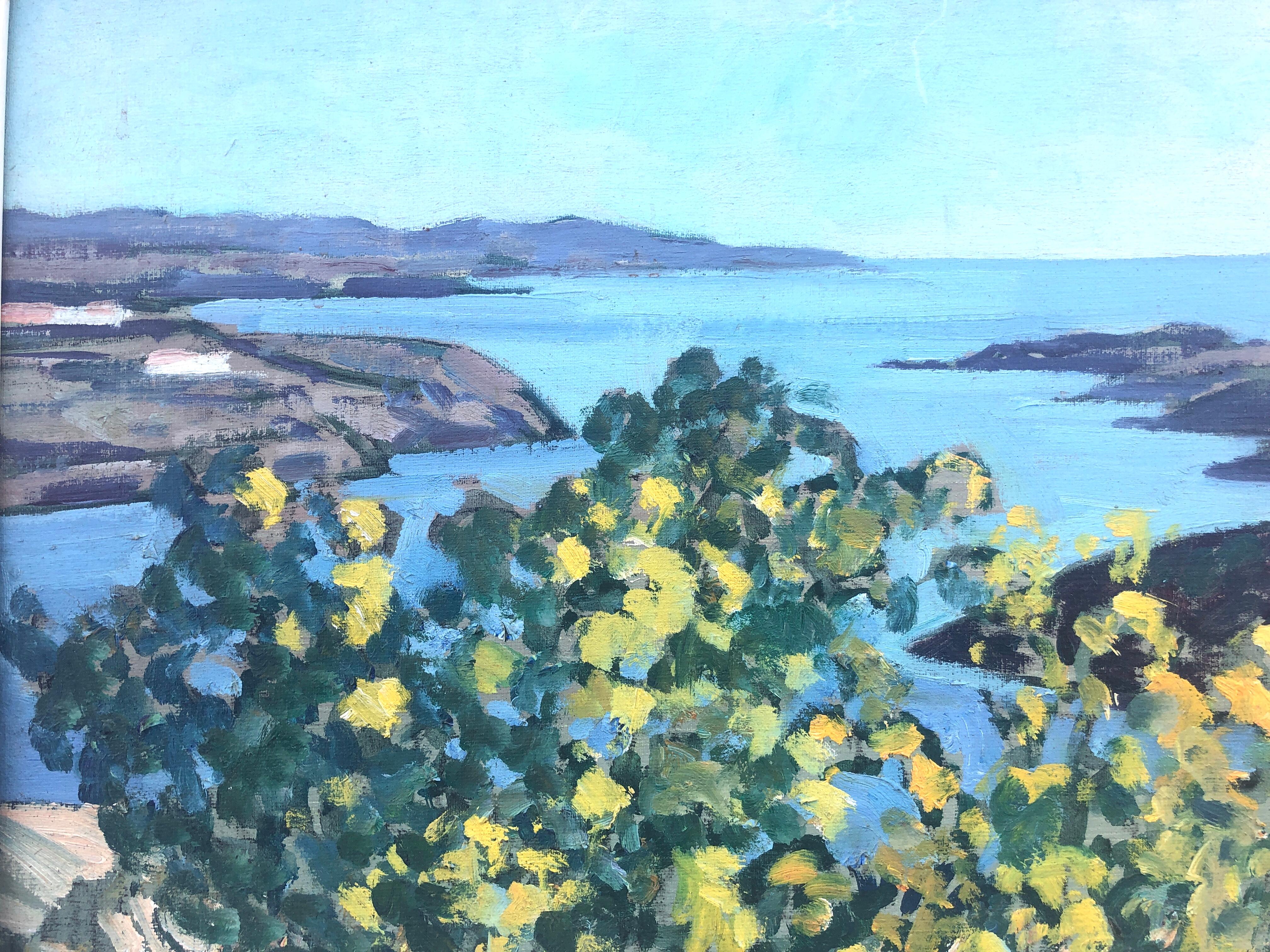 A Costa Brava peinture à l'huile paysage marin espagnol art européen méditerranéen en vente 2
