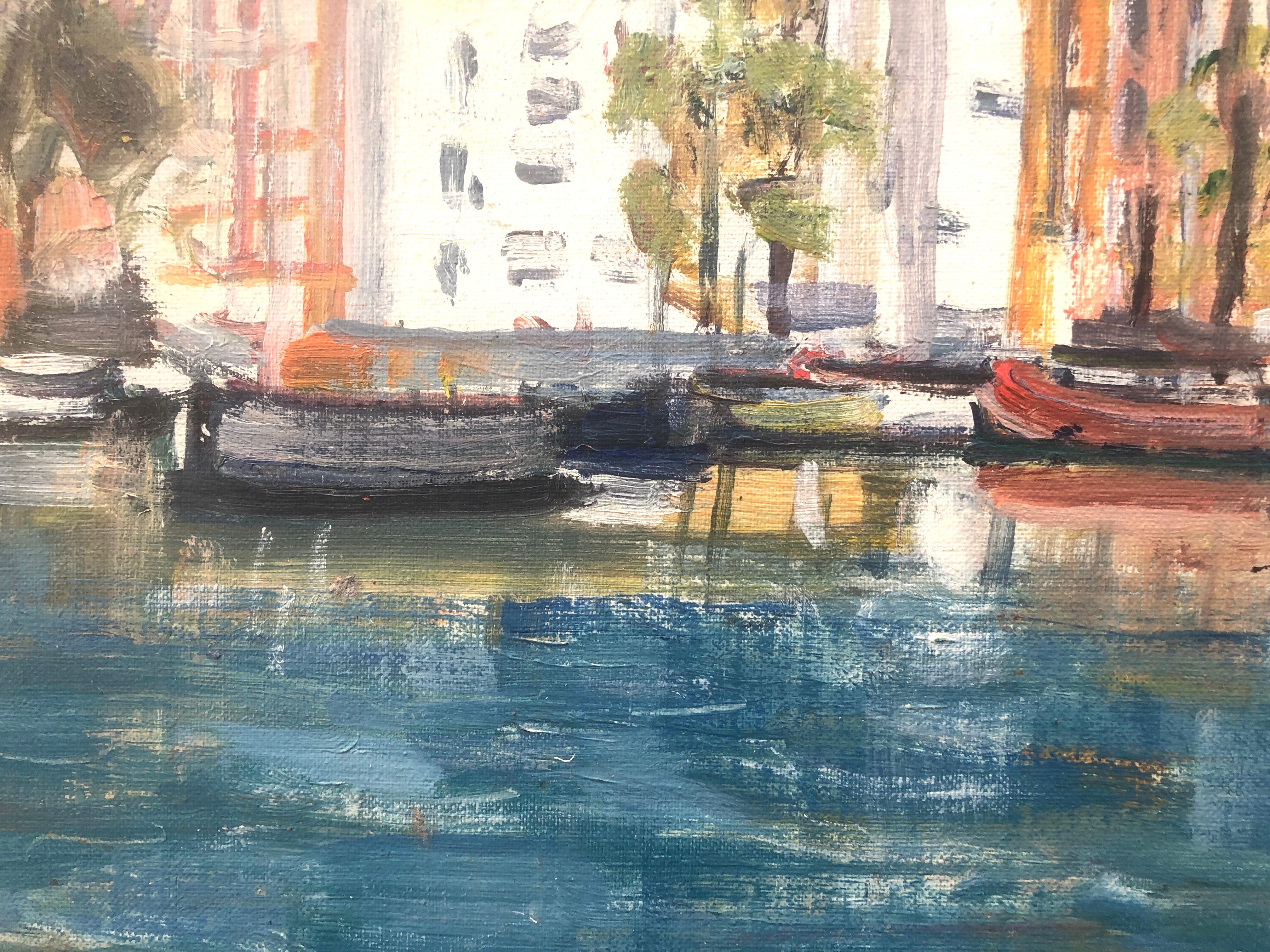 Francia pittura ad olio paesaggio marino francese 1