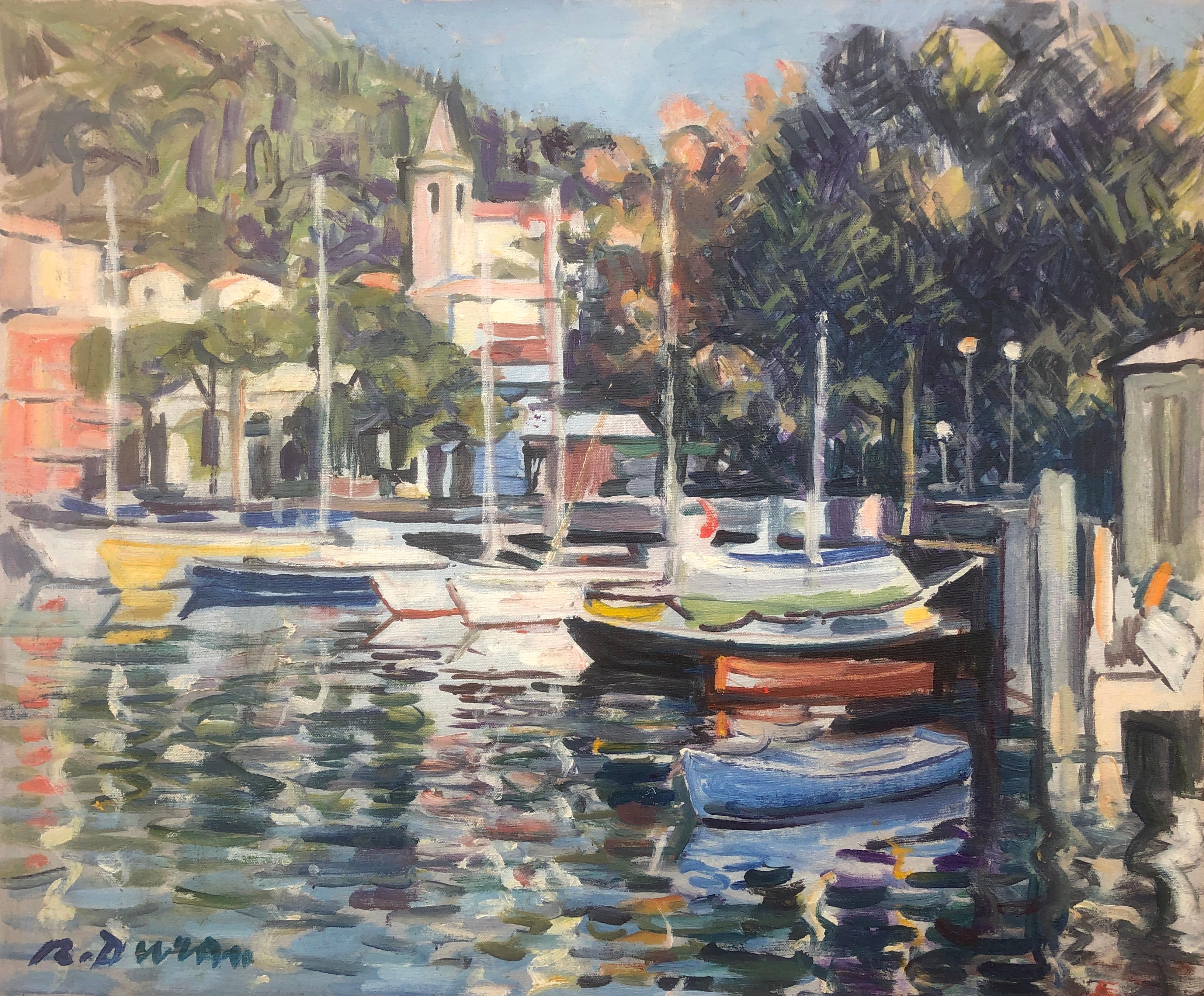 Rafael Duran Benet Landscape Painting - Garda lake Italy oil painting seascape landscape italian