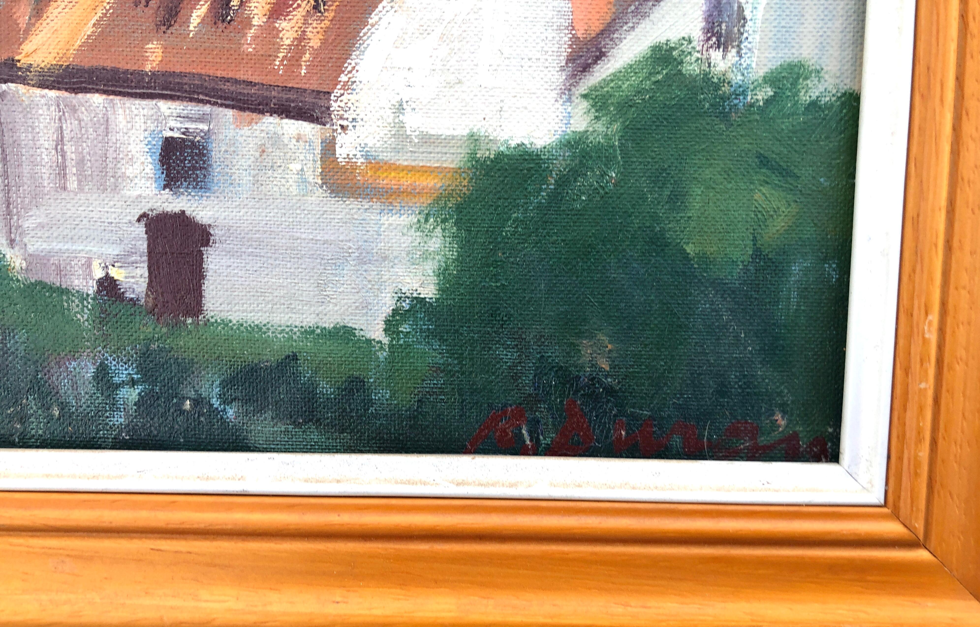 Grazalema Cádiz España óleo paisaje mediterráneo español - Painting Posimpresionista de Rafael Duran Benet