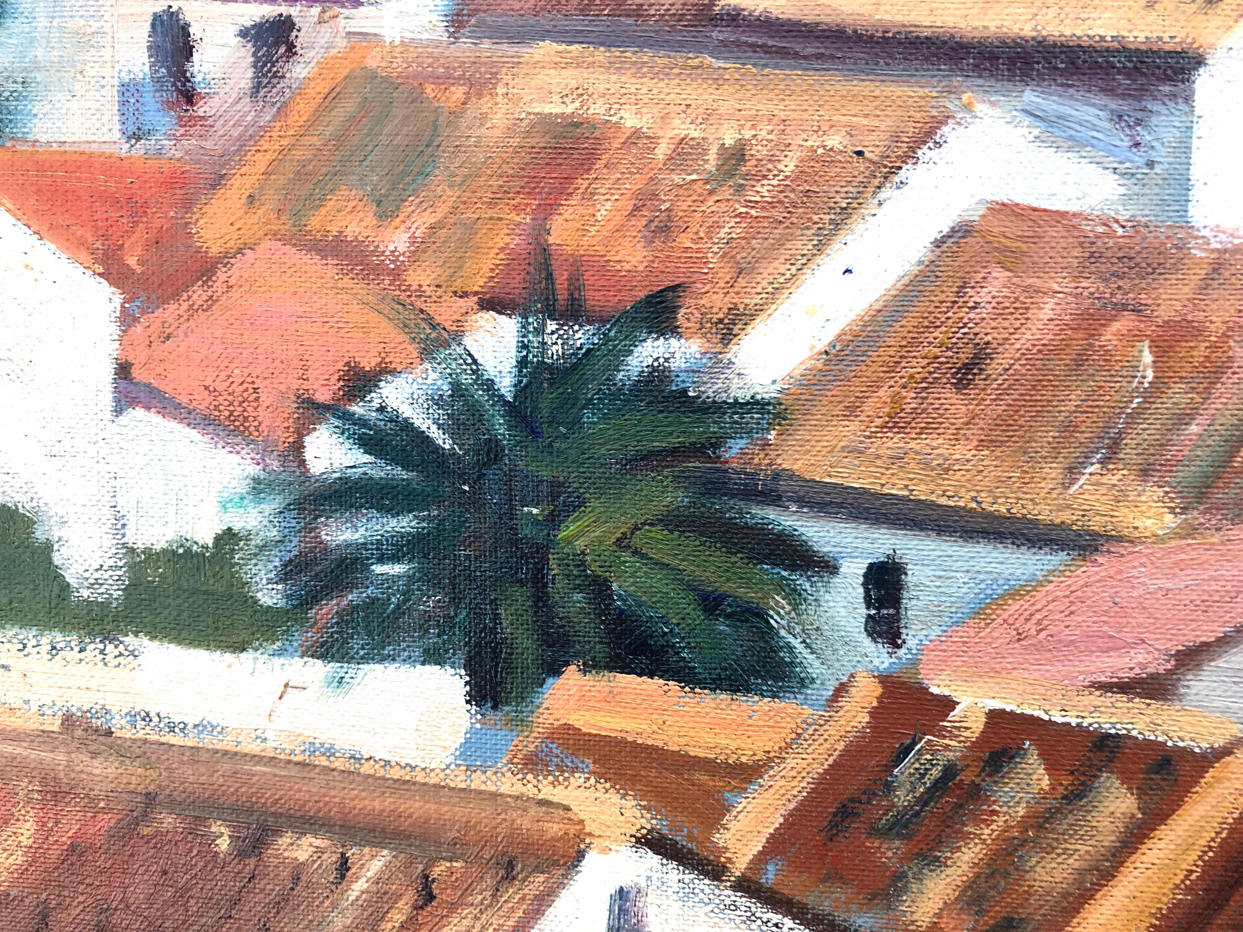 Grazalema Cádiz España óleo paisaje mediterráneo español en venta 1