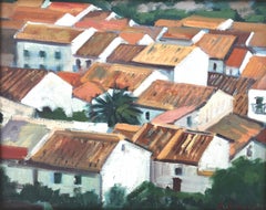 Grazalema Cádiz España óleo paisaje mediterráneo español