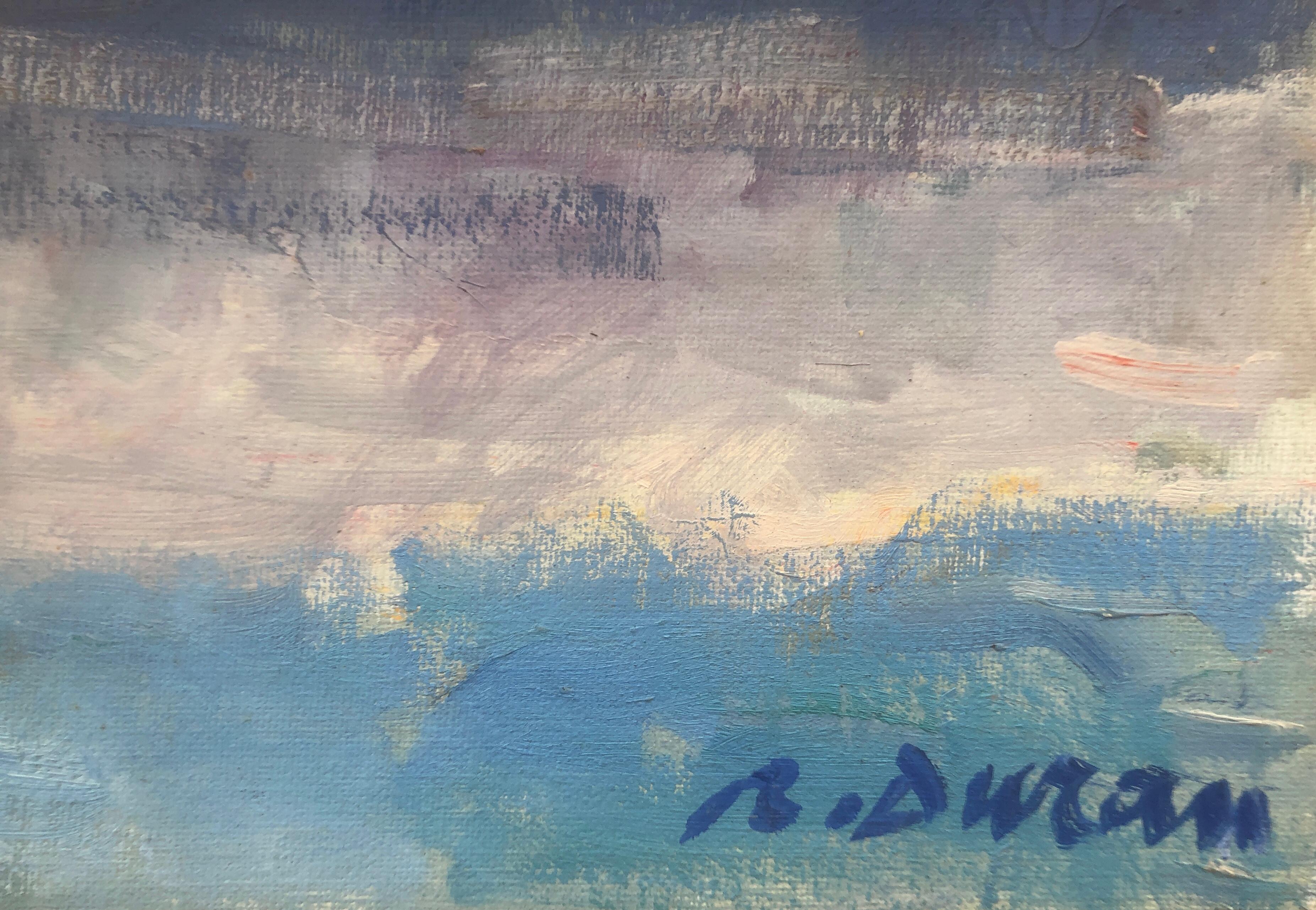 Lac peinture à l'huile paysage Espagne paysage marin espagnol - Painting de Rafael Duran Benet